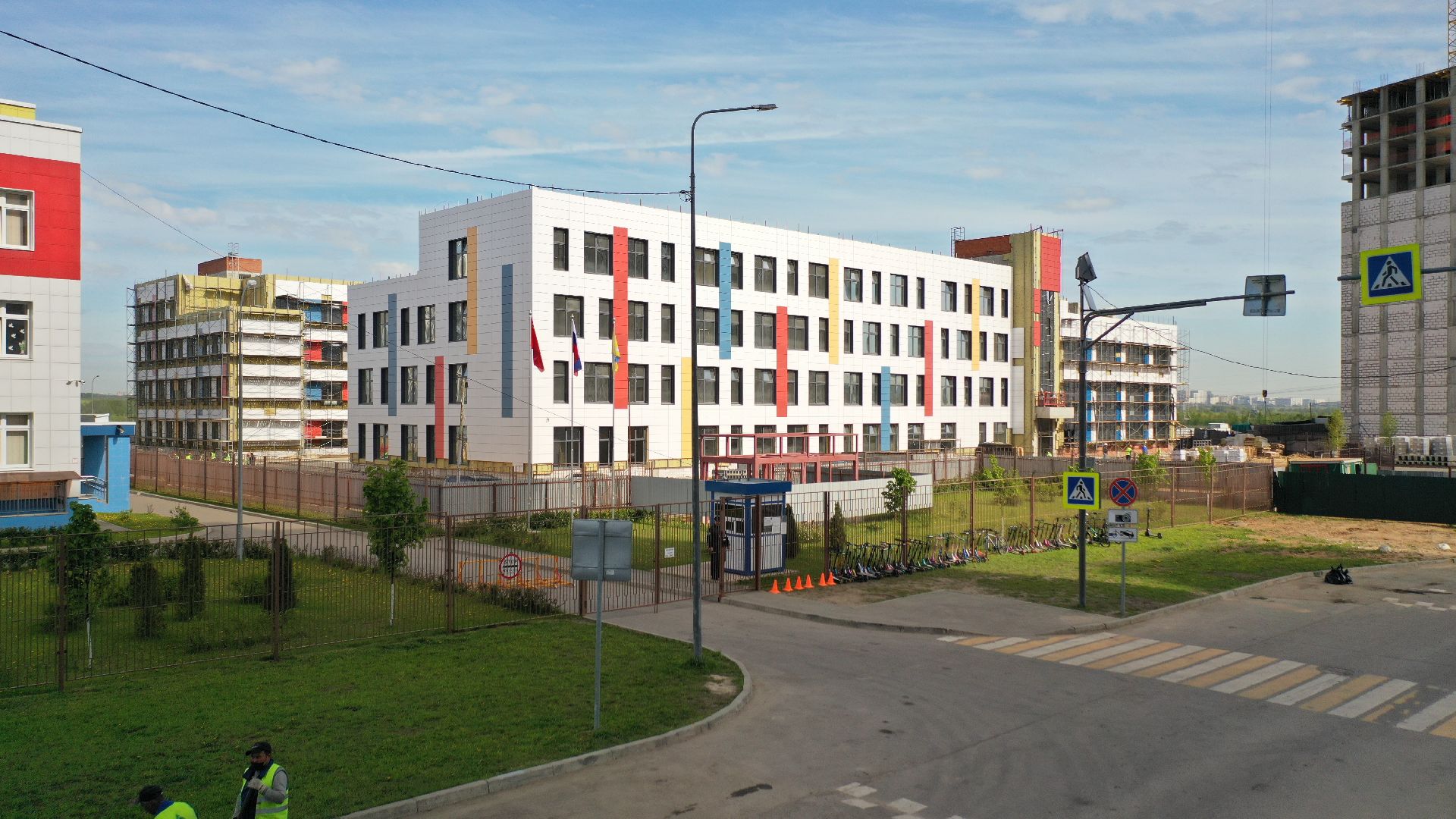 видео с коптера, школа, строительство, домодедово,