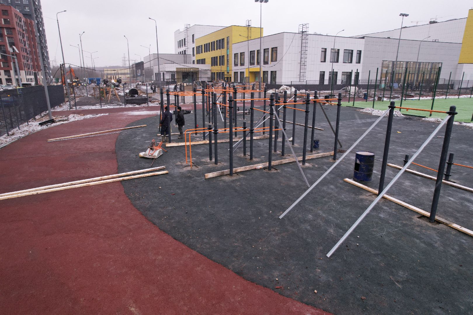 видео с коптера, школа, мытищи,