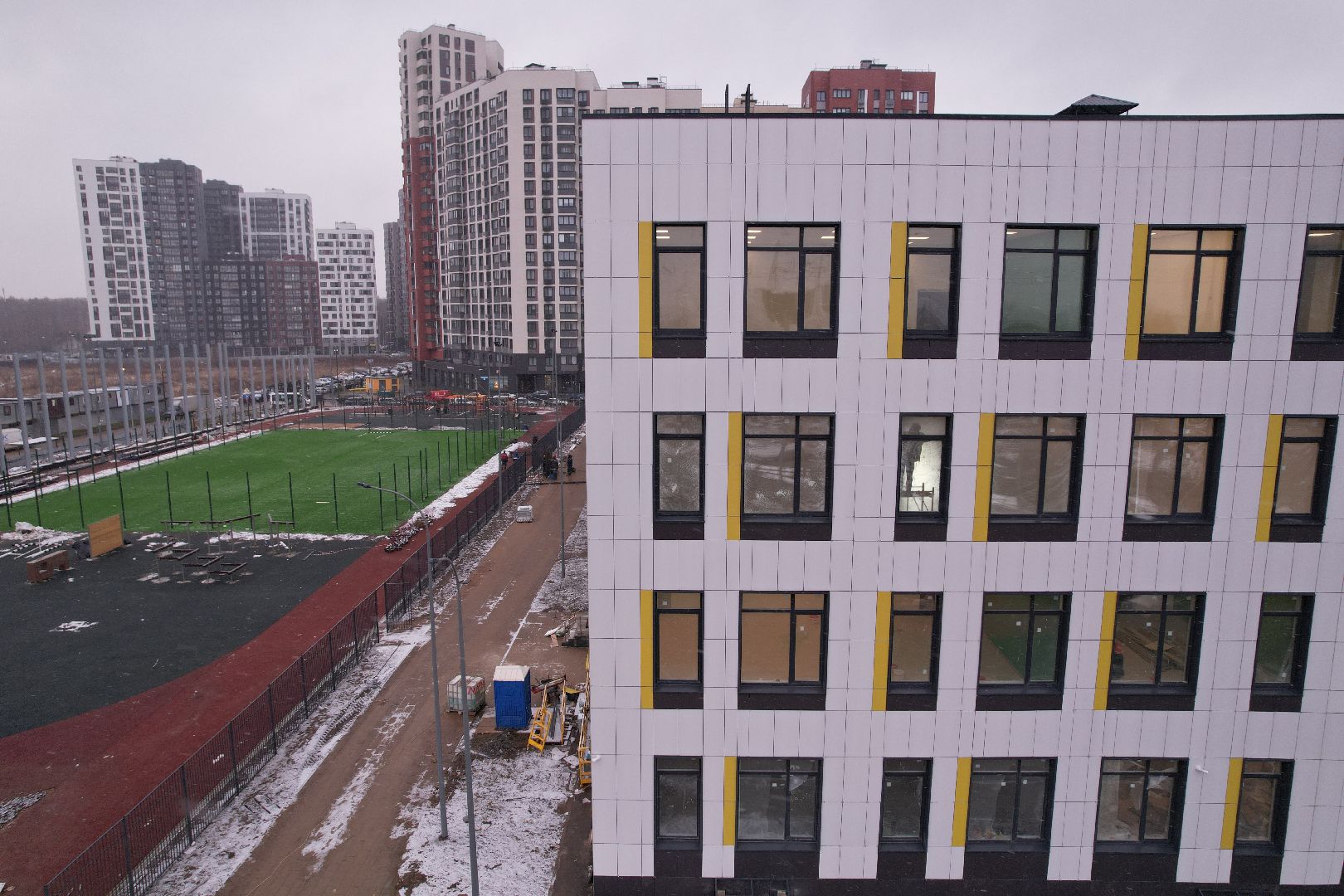 видео с коптера, школа, мытищи,