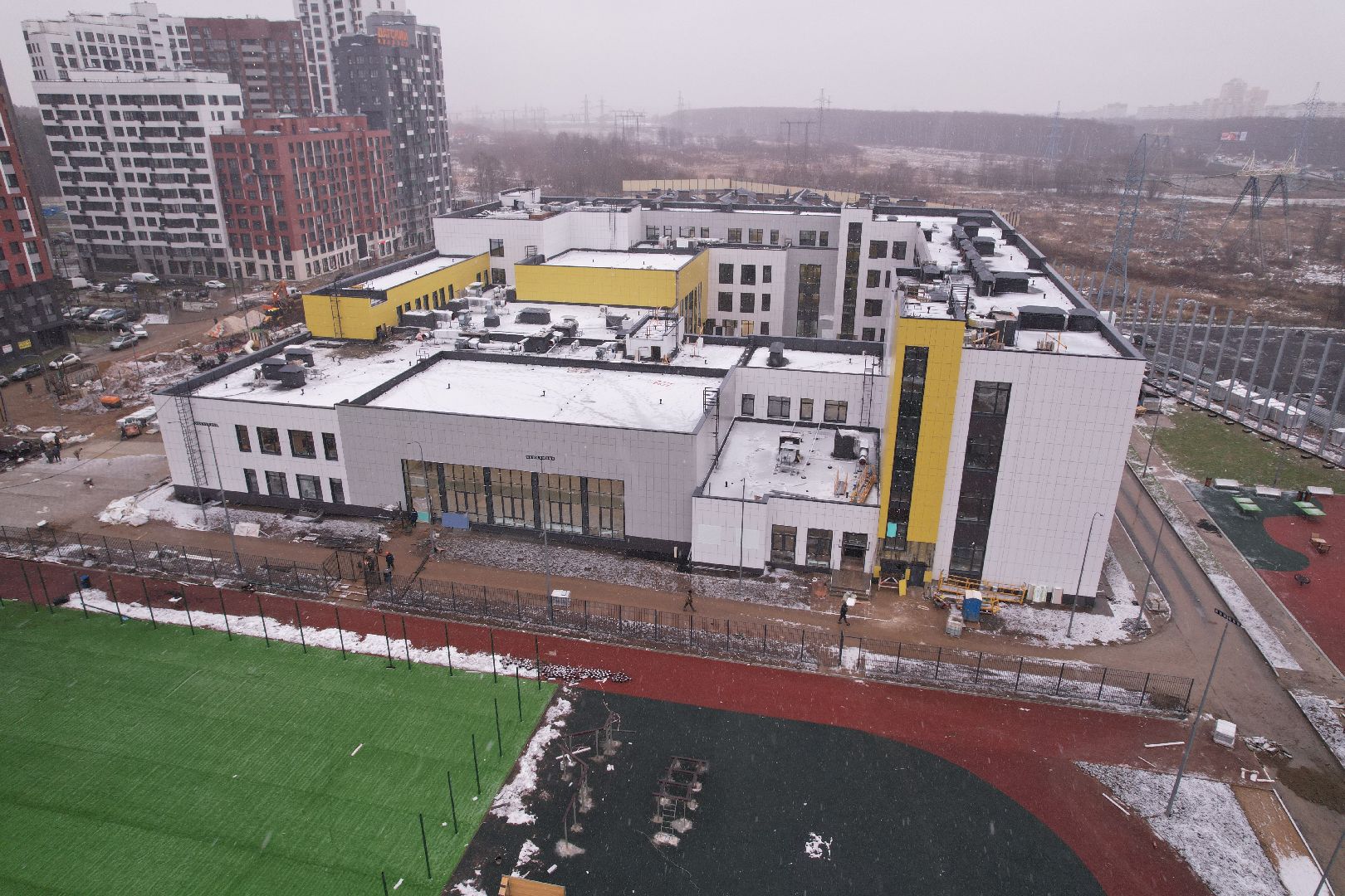 видео с коптера, школа, мытищи,