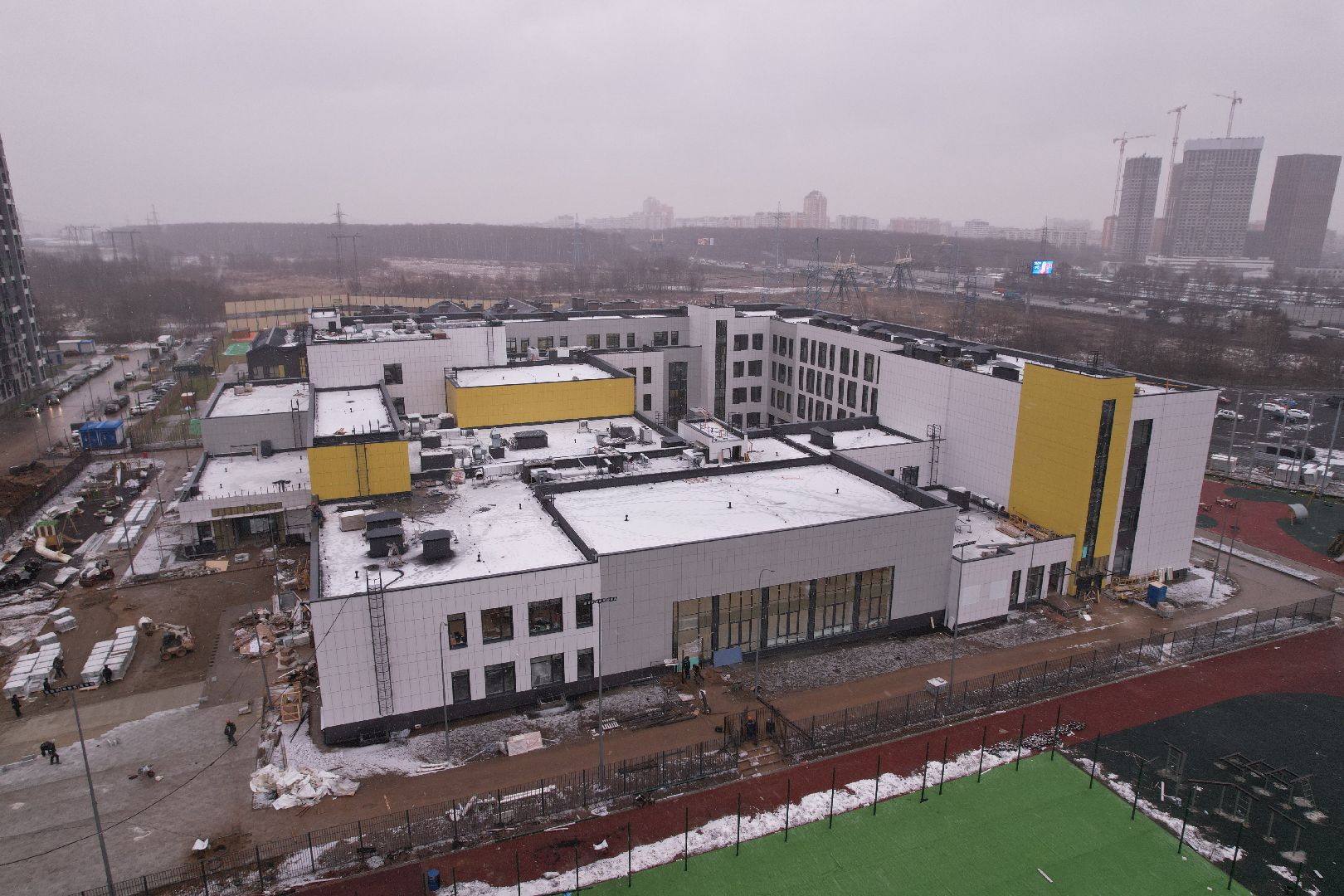 видео с коптера, школа, мытищи,