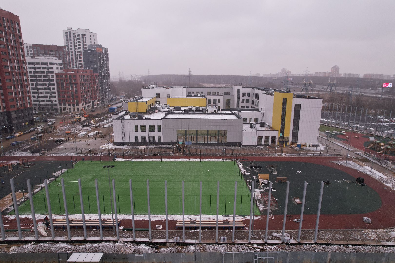 видео с коптера, школа, мытищи,