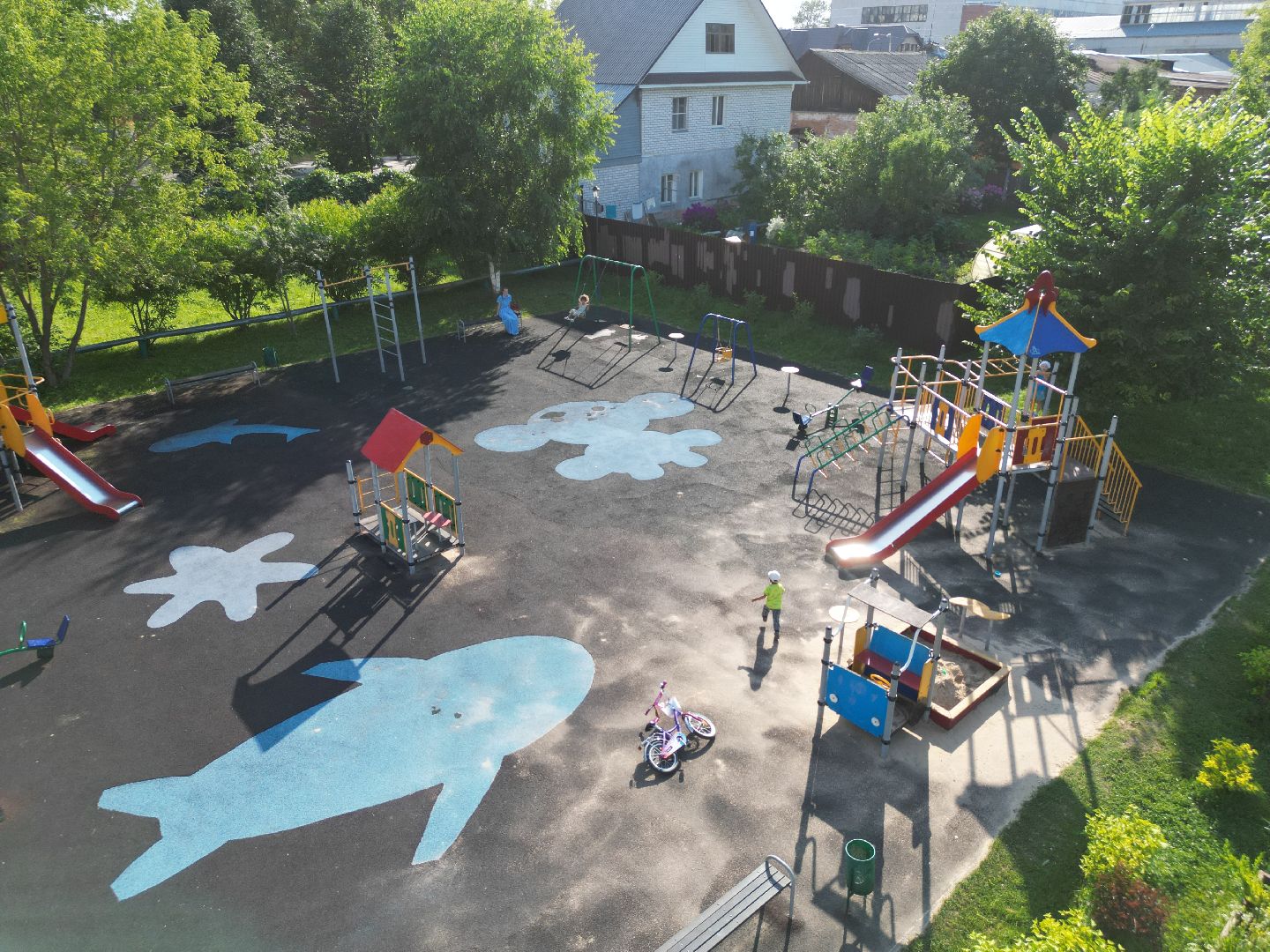 видео с коптера, талдом, городской парк,