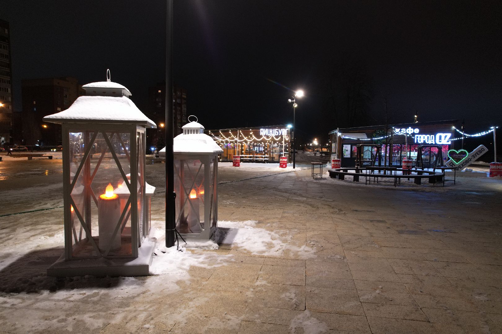 видео с коптера, каток, ёлка,