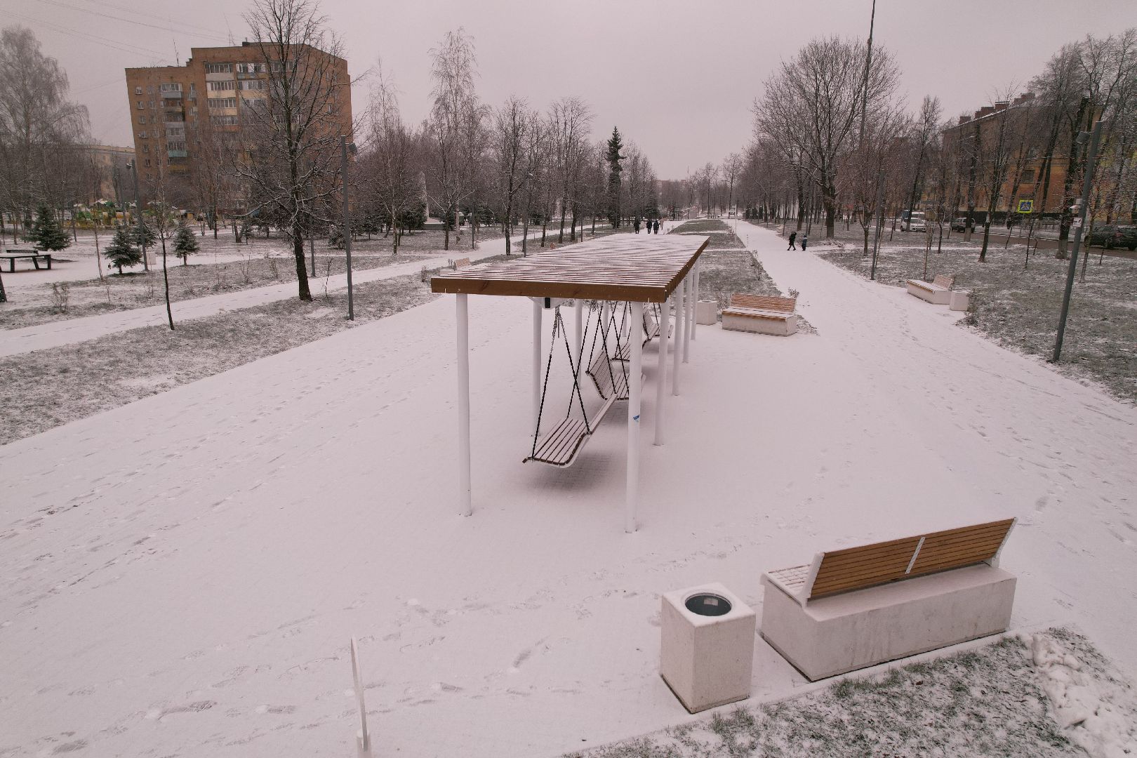 видео с коптера, ступино, парк,