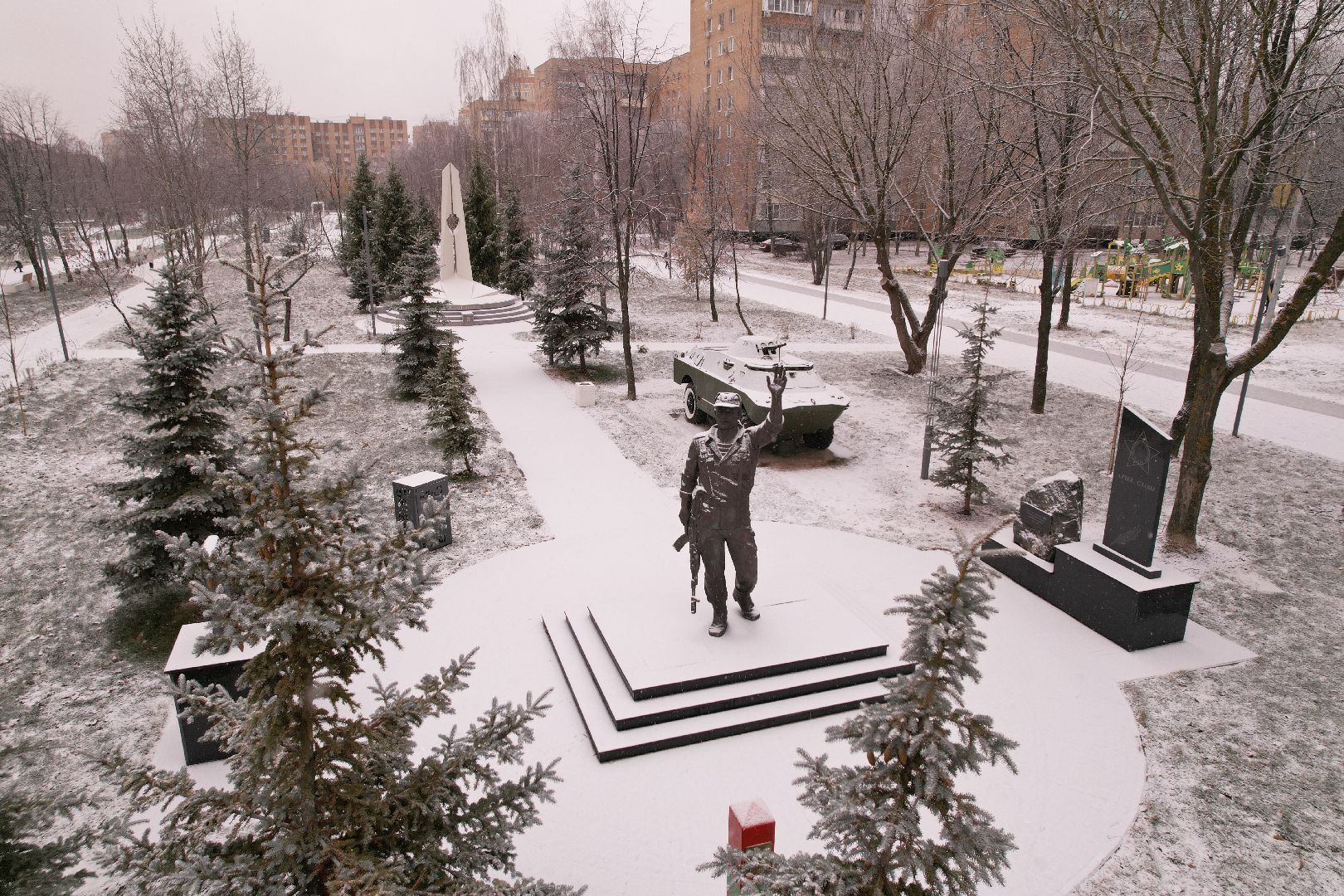 видео с коптера, ступино, парк,