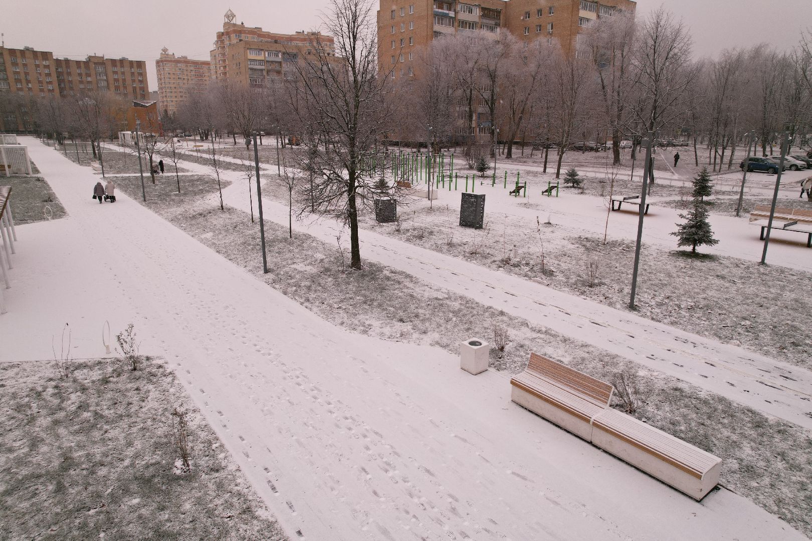 видео с коптера, ступино, парк,