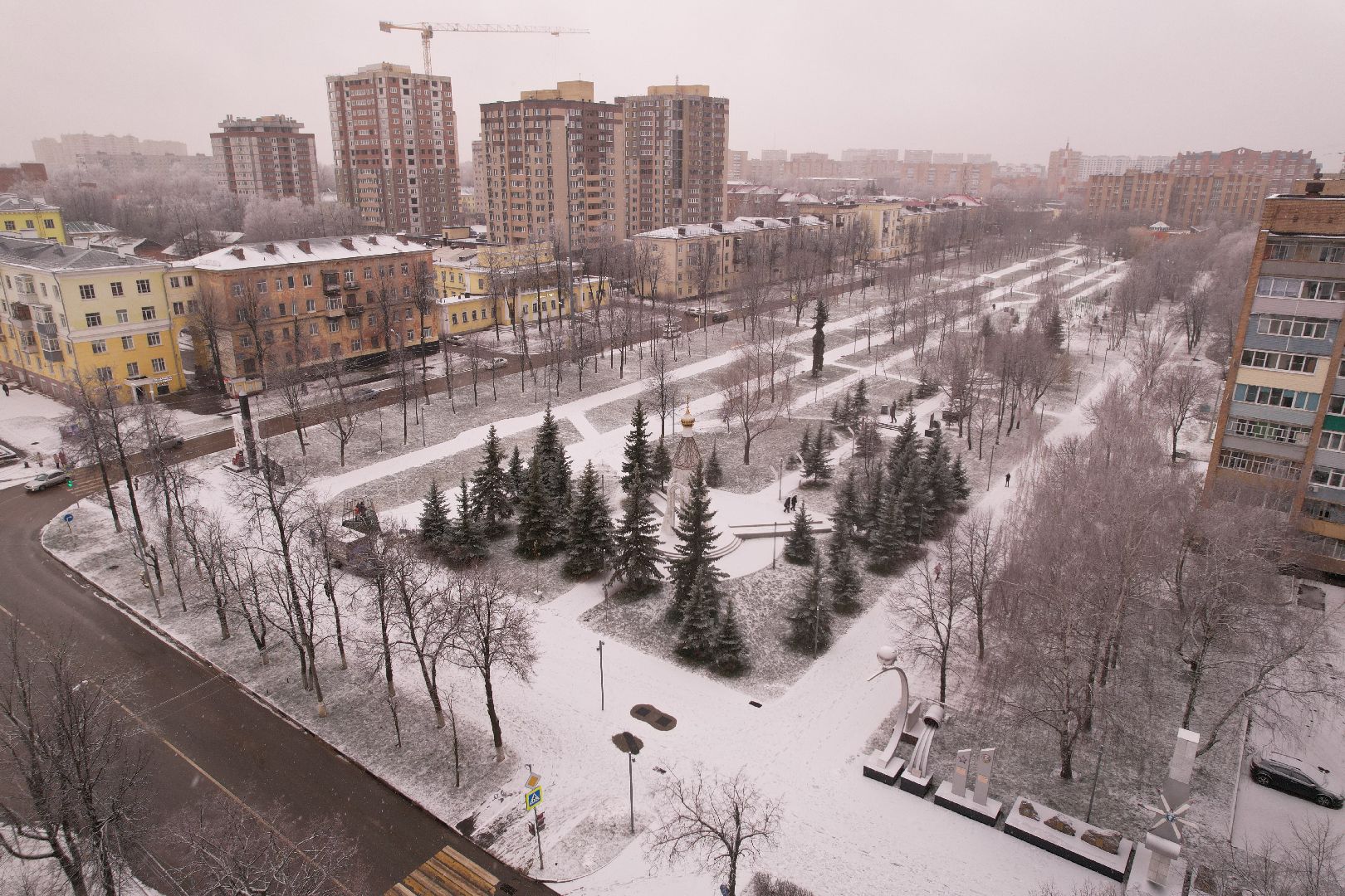 видео с коптера, ступино, парк,