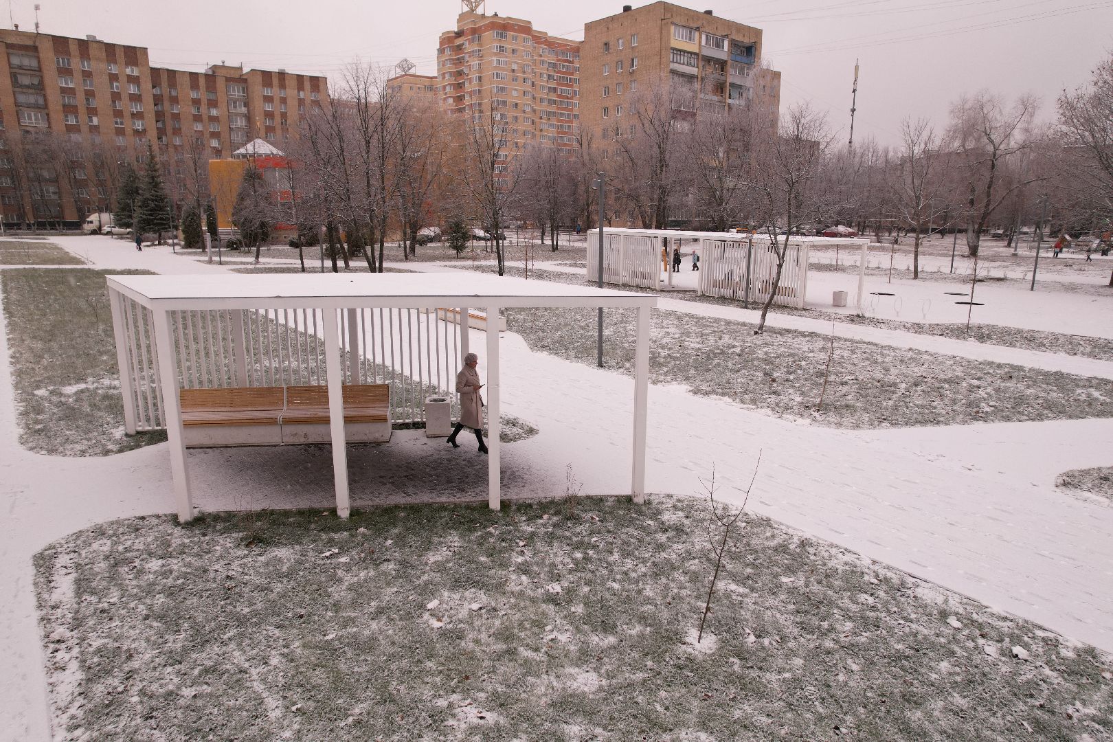 видео с коптера, ступино, парк,