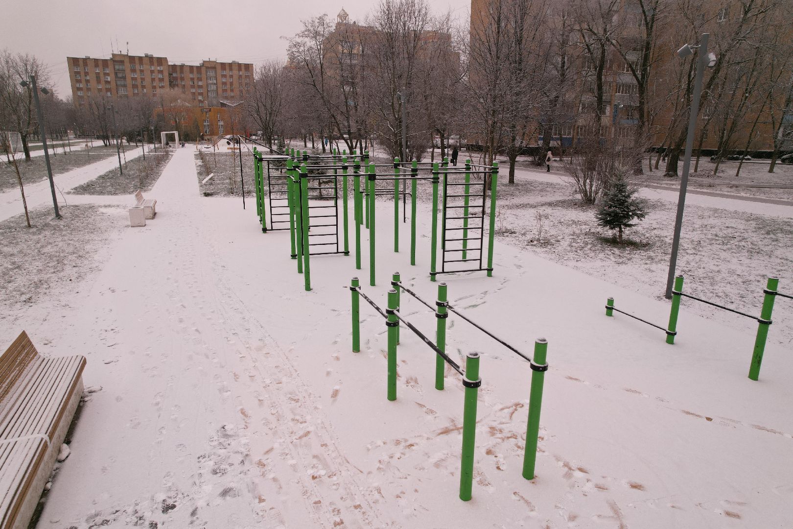 видео с коптера, ступино, парк,