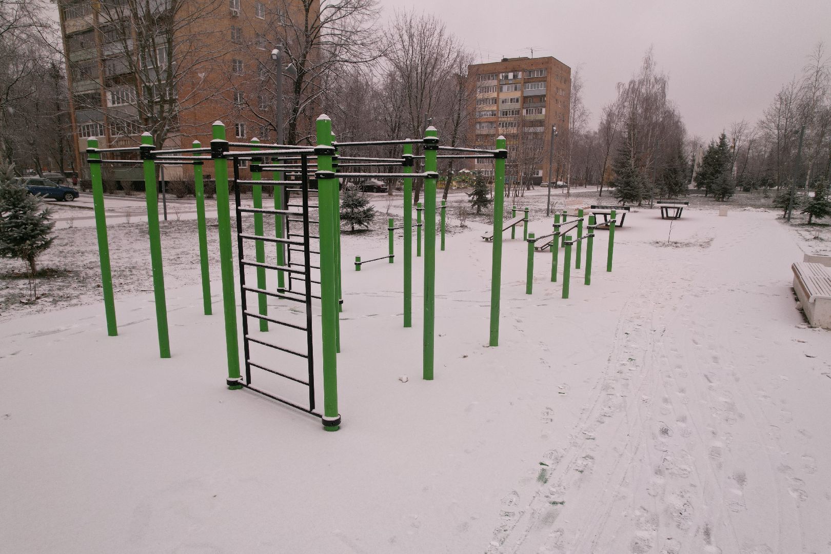 видео с коптера, ступино, парк,