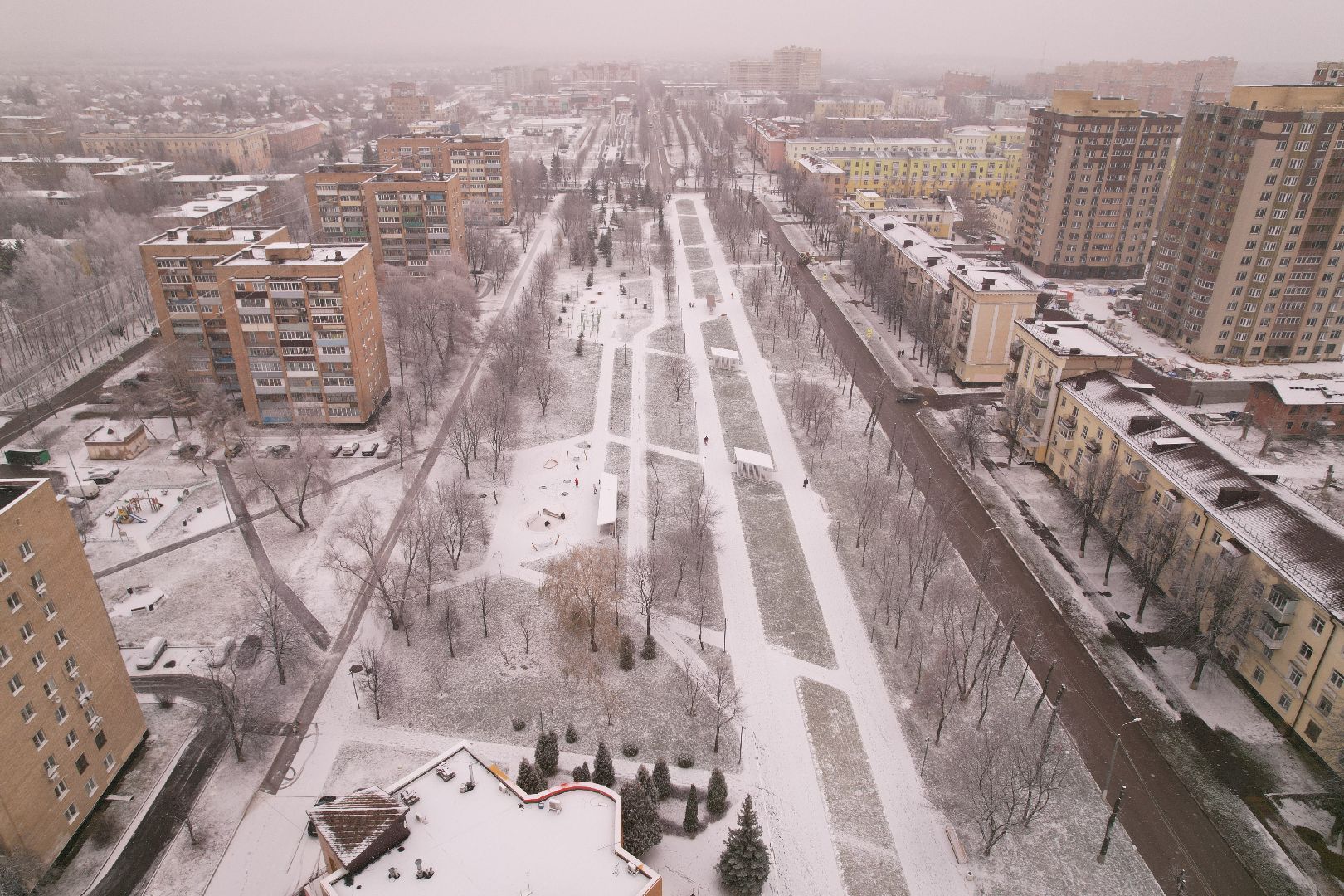 видео с коптера, ступино, парк,