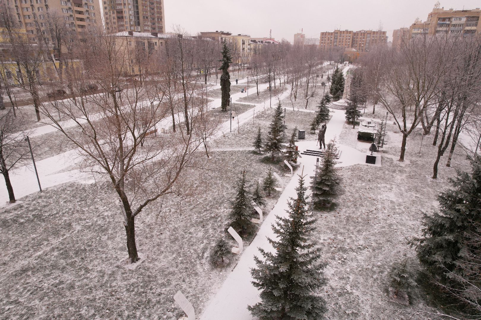 видео с коптера, ступино, парк,