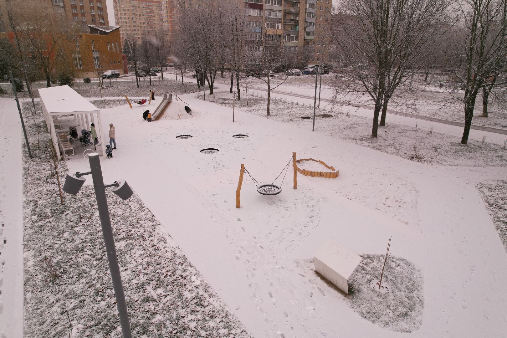 видео с коптера, ступино, парк,