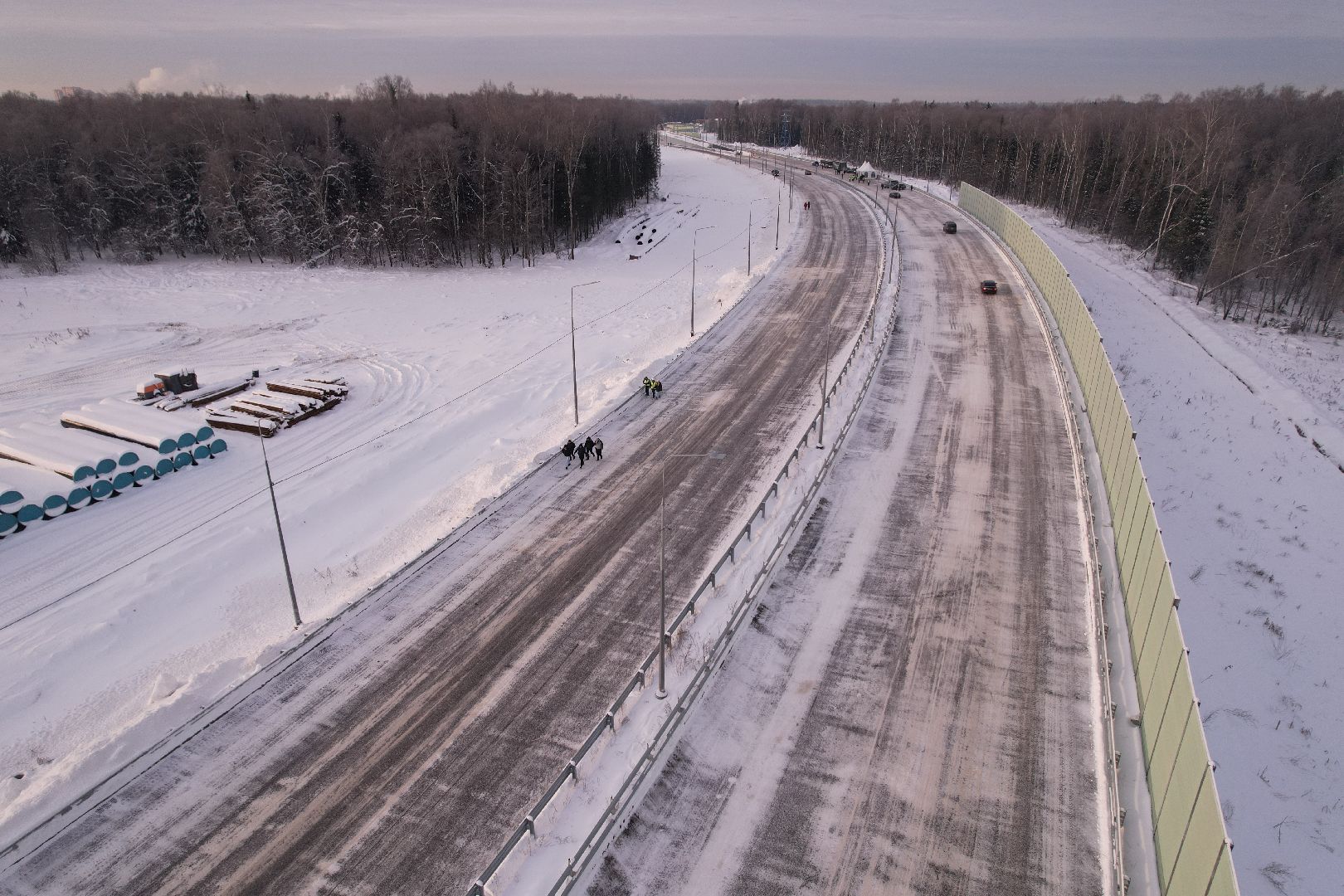 видео с коптера, лобня, дороги, строительство, северный обход,
