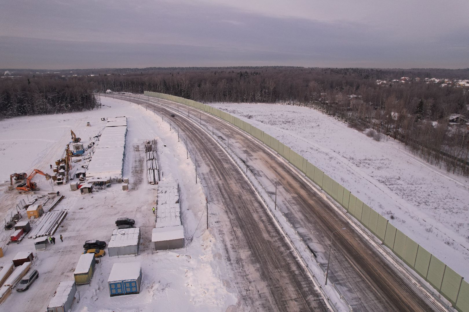 видео с коптера, лобня, дороги, строительство, северный обход,