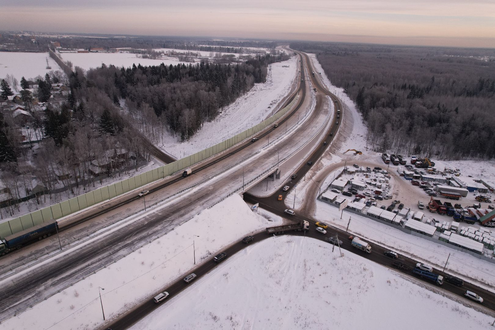 видео с коптера, лобня, дороги, строительство, северный обход,