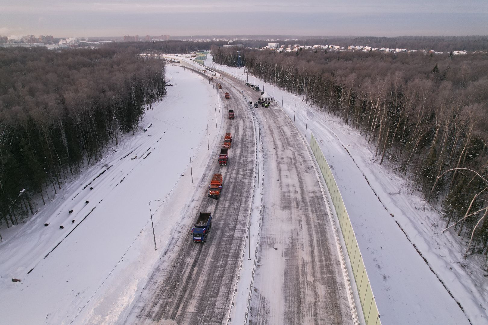 видео с коптера, лобня, дороги, строительство, северный обход,