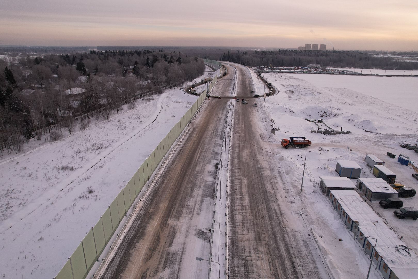 видео с коптера, лобня, дороги, строительство, северный обход,