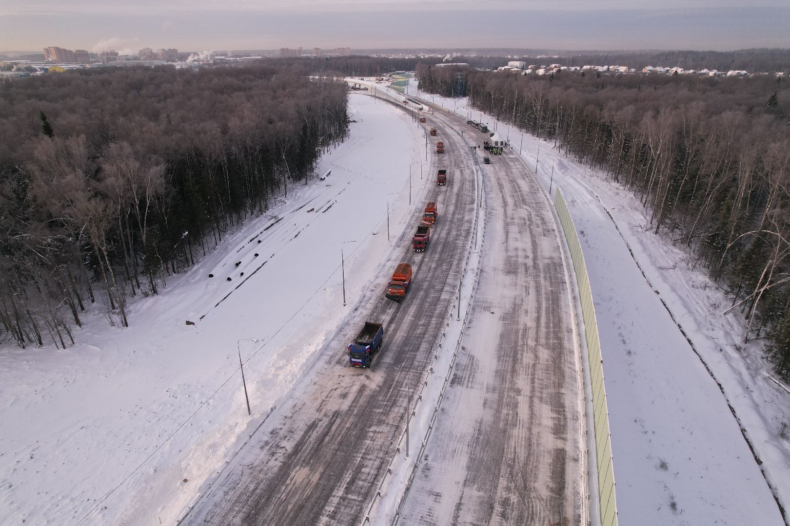 видео с коптера, лобня, дороги, строительство, северный обход,