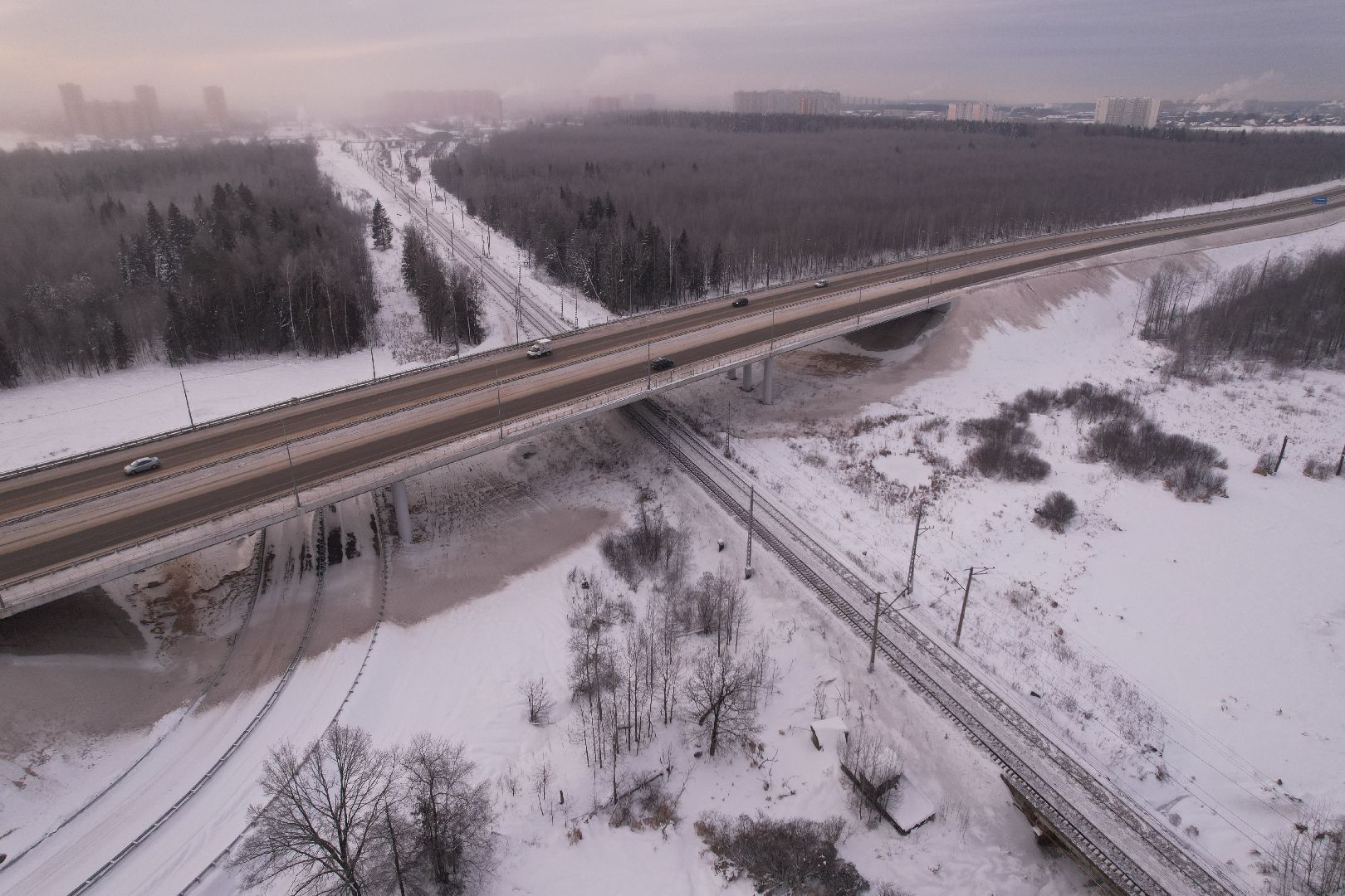 видео с коптера, лобня, дороги, строительство, северный обход,