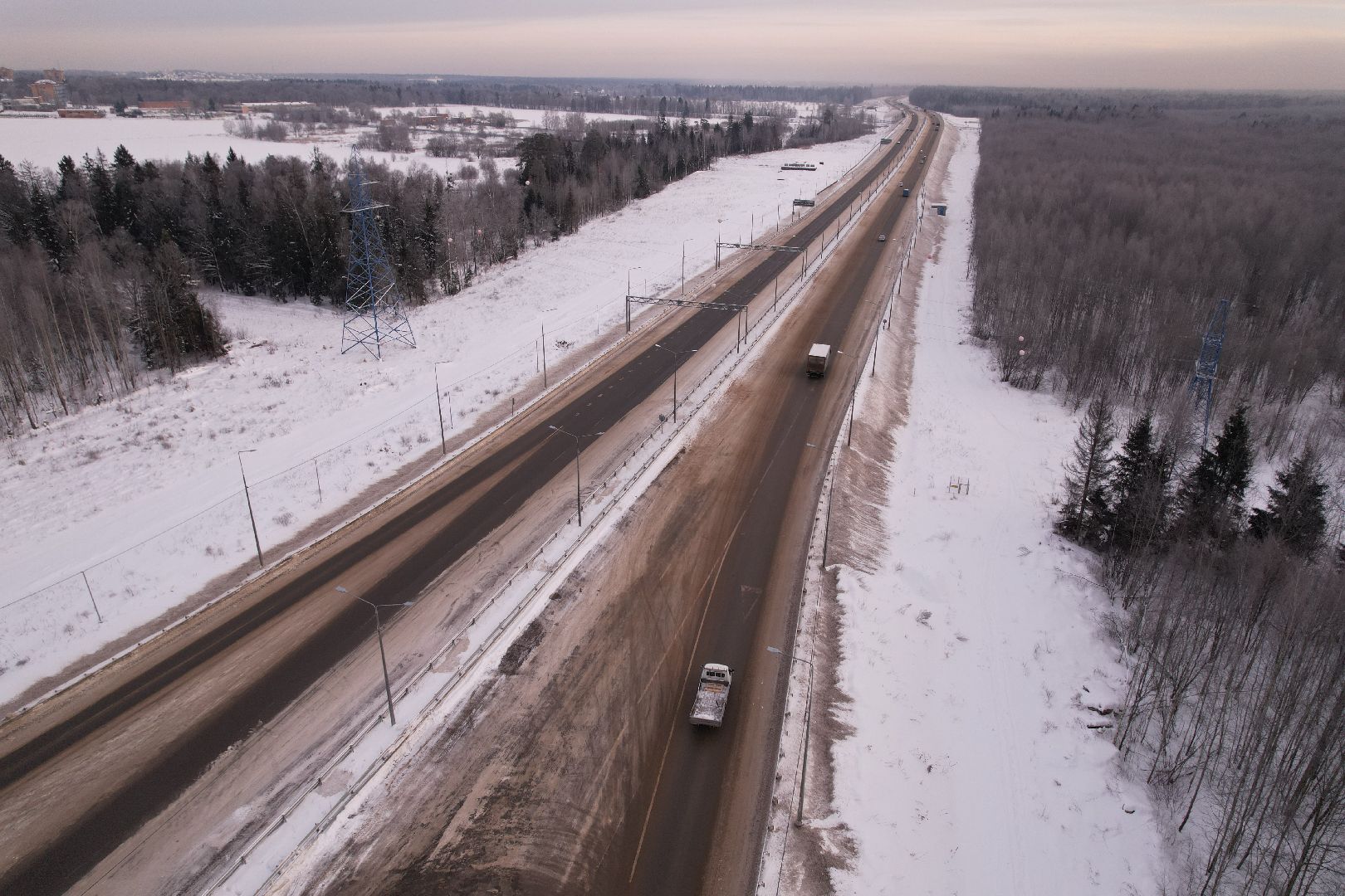 видео с коптера, лобня, дороги, строительство, северный обход,