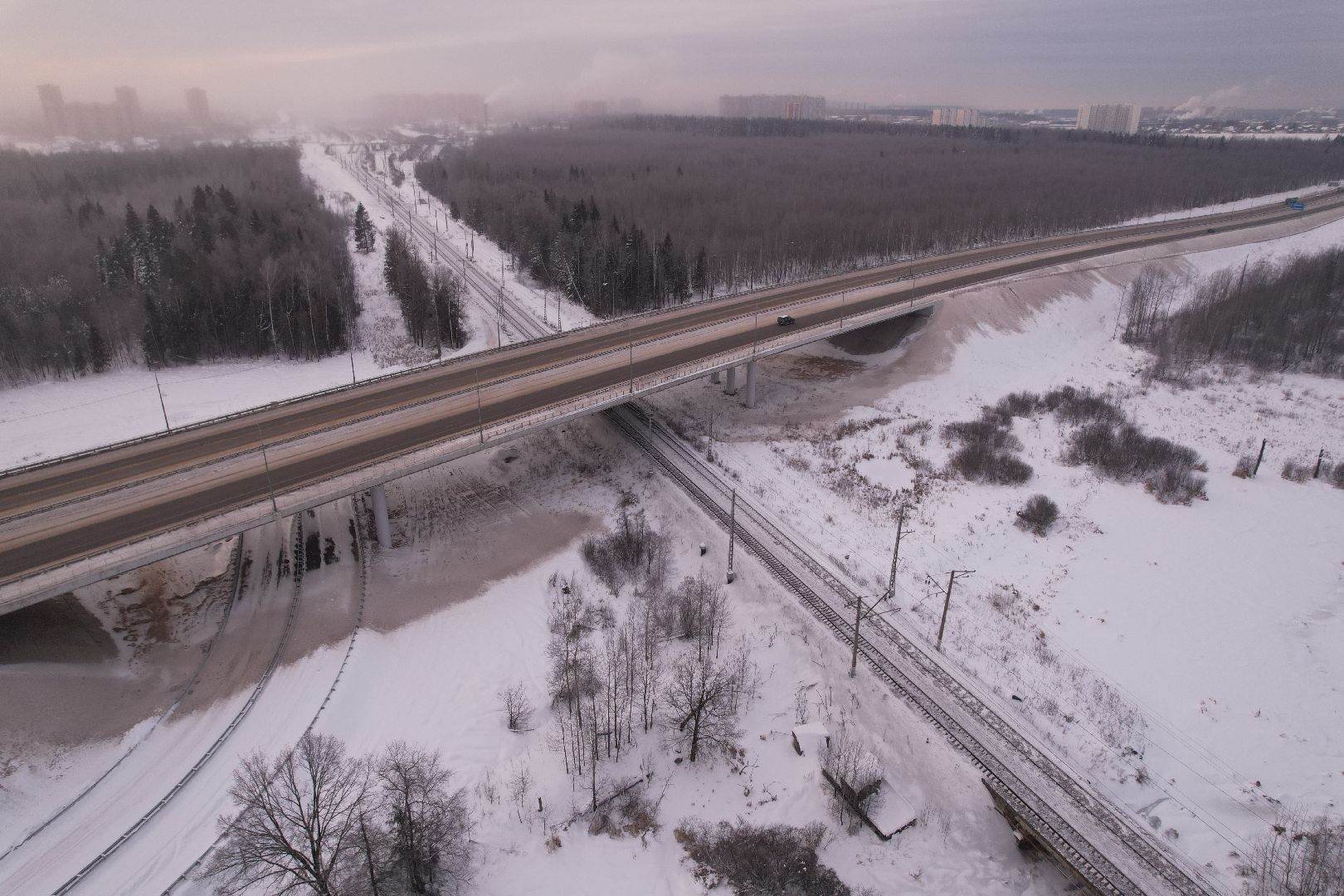 видео с коптера, лобня, дороги, строительство, северный обход,