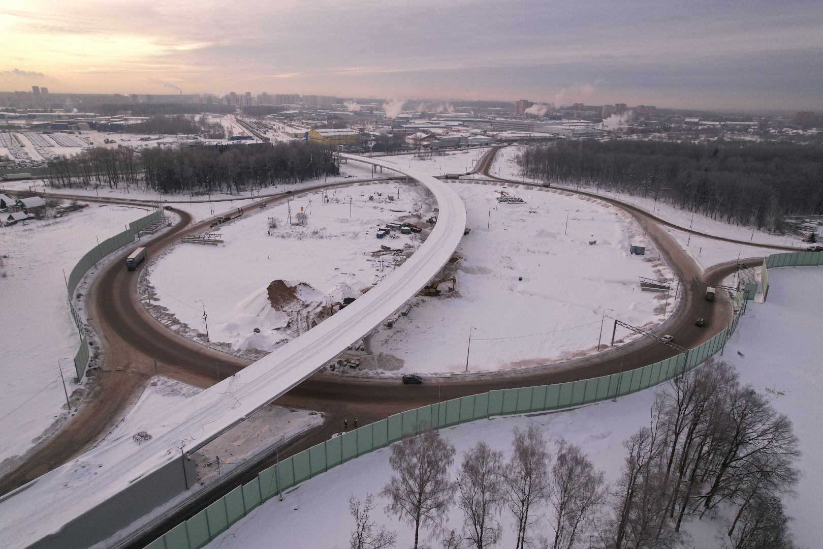 видео с коптера, лобня, дороги, строительство, северный обход,