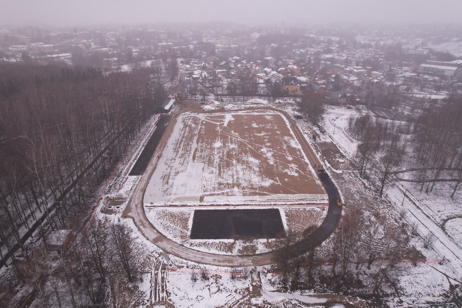 видео с коптера, стадион, волоколамск,