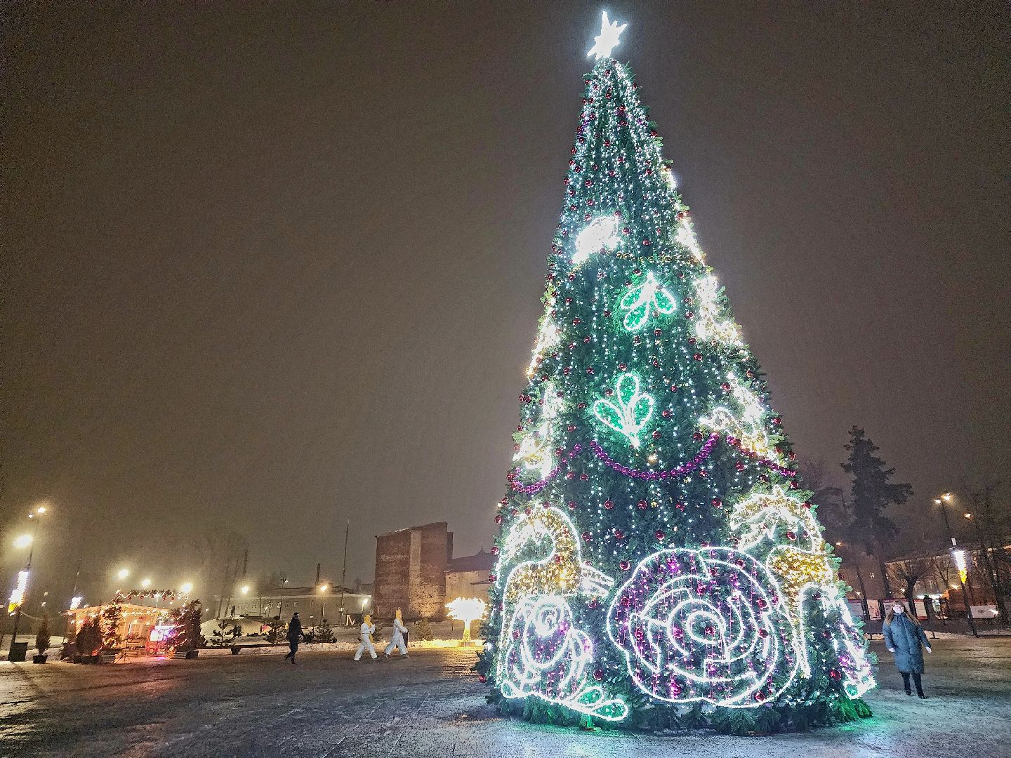 вертикалки, зимавподмосковье2024, ликино-дулево, орехово-зуевский округ, новогодняя ель в парке,дед мороз рекомендует,парки подмосковья,