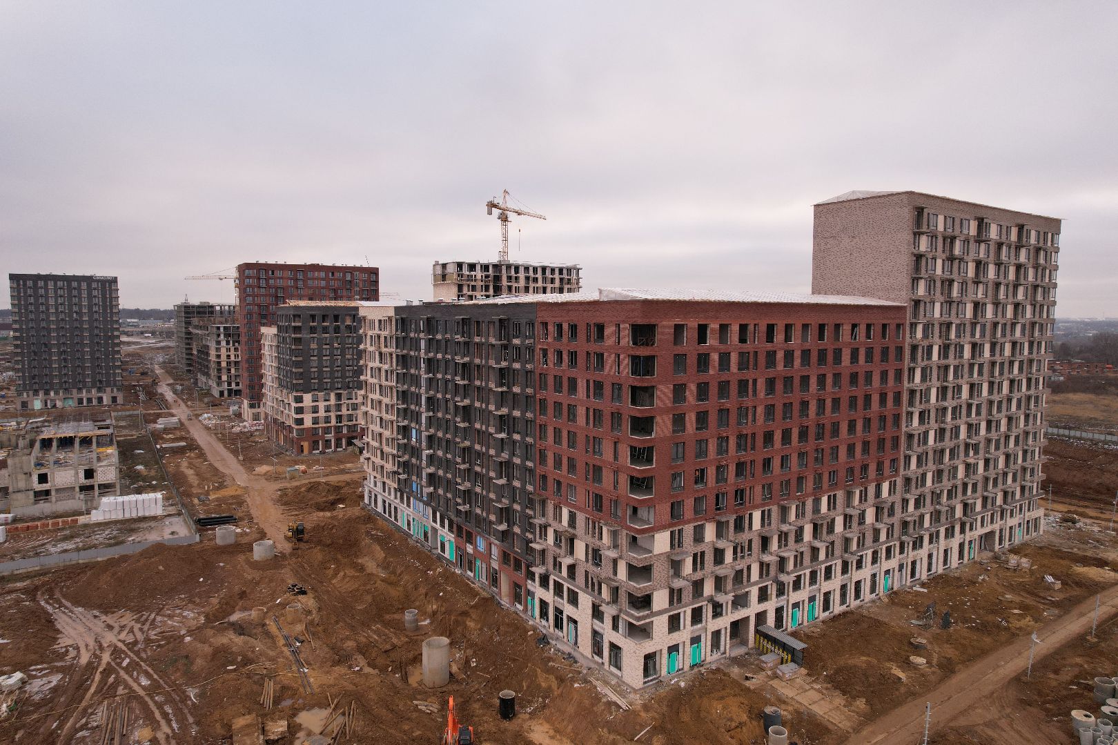 видео с коптера, ленинский, строительство,