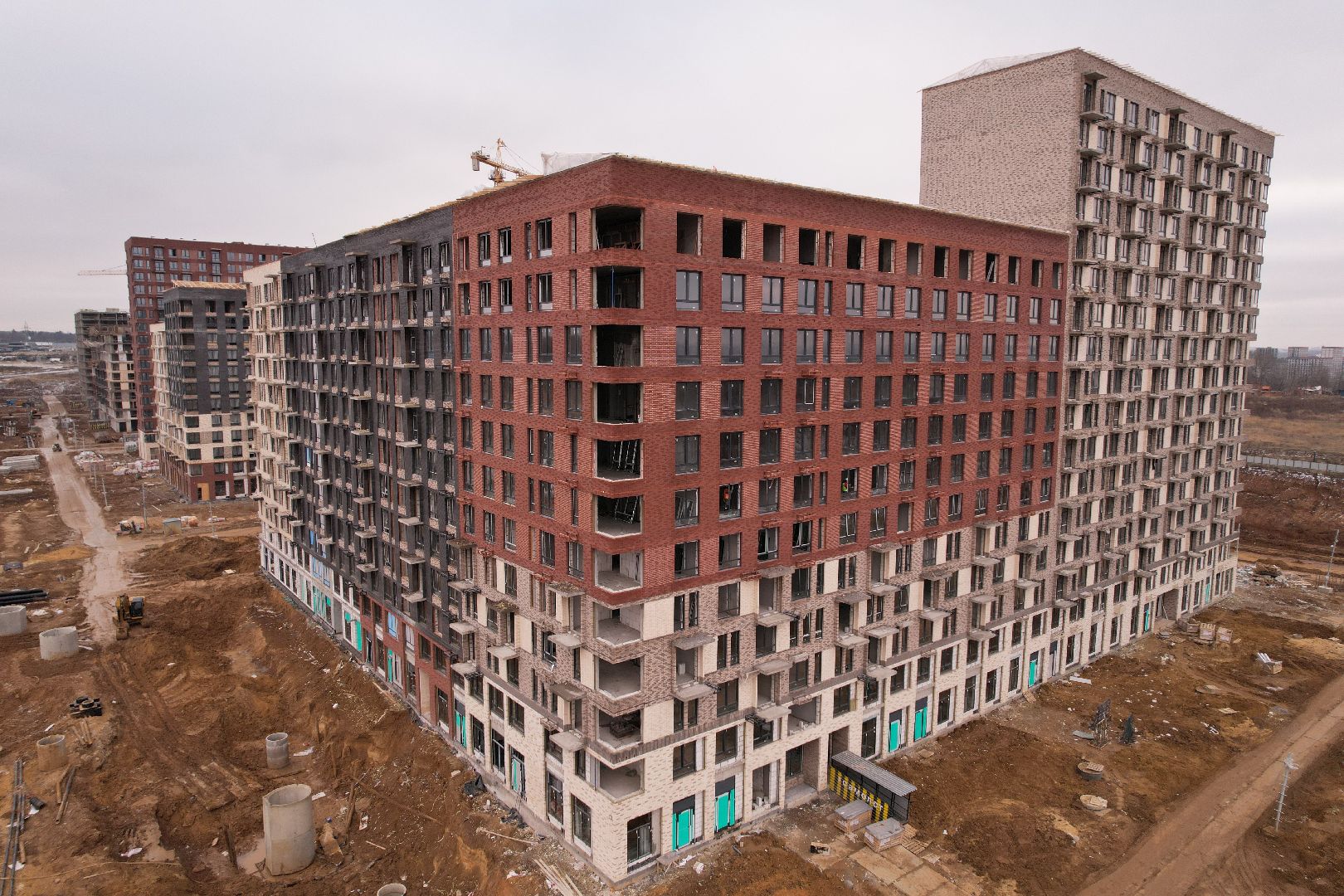 видео с коптера, ленинский, строительство,