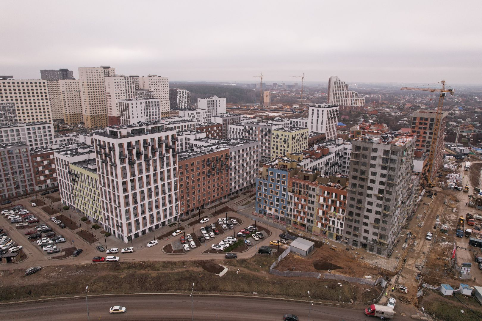 видео с коптера, строительство, жильё,