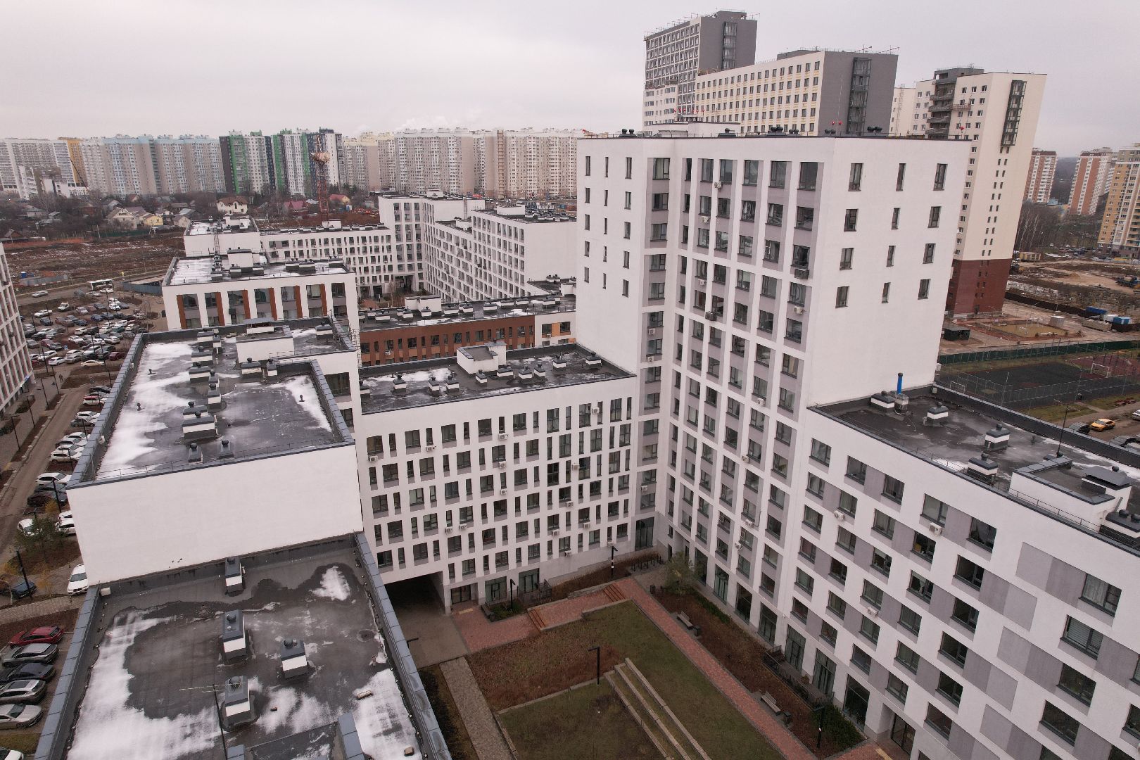 видео с коптера, строительство, жильё,