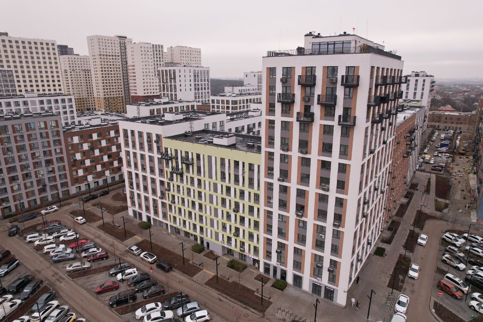 видео с коптера, строительство, жильё,