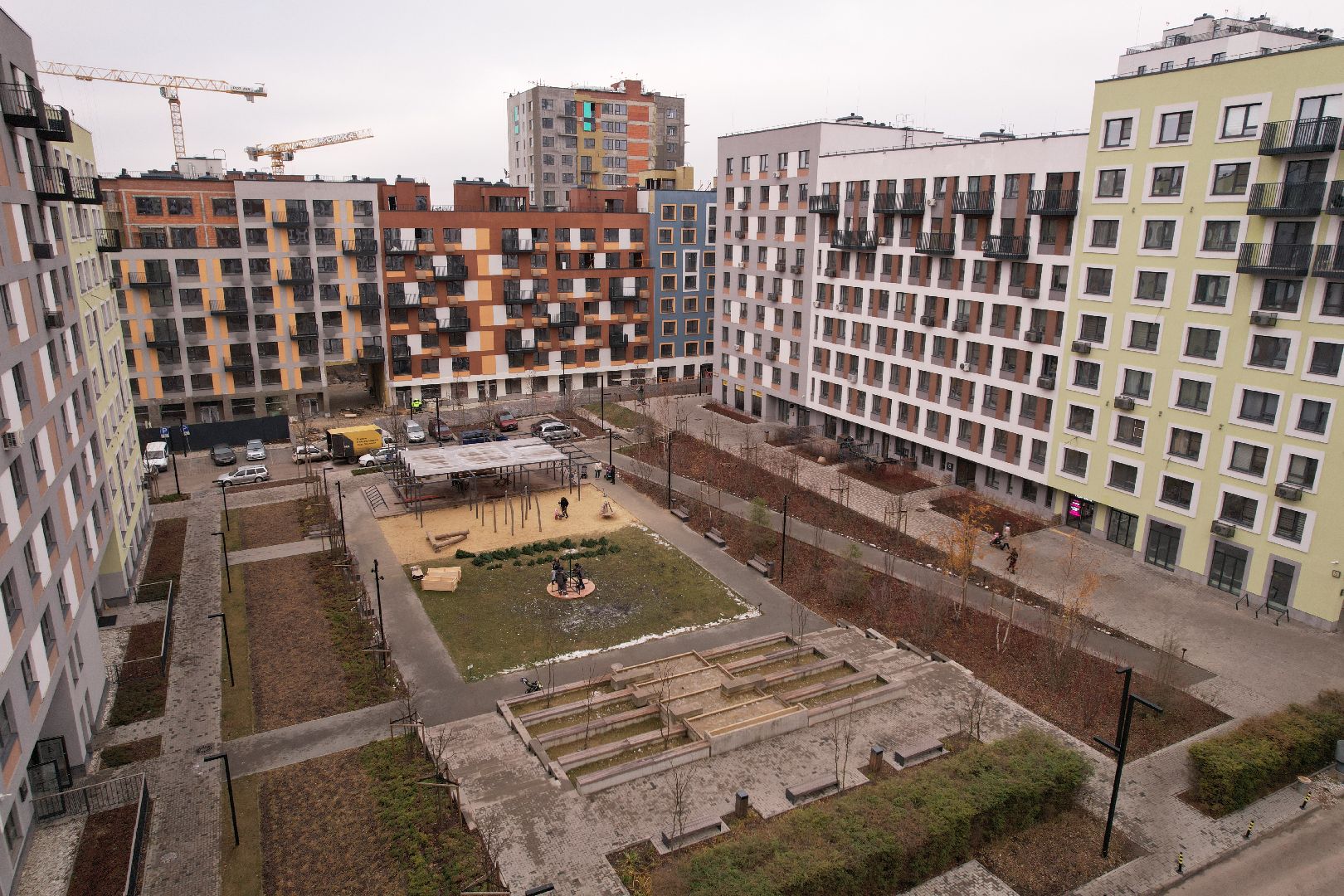 видео с коптера, строительство, жильё,