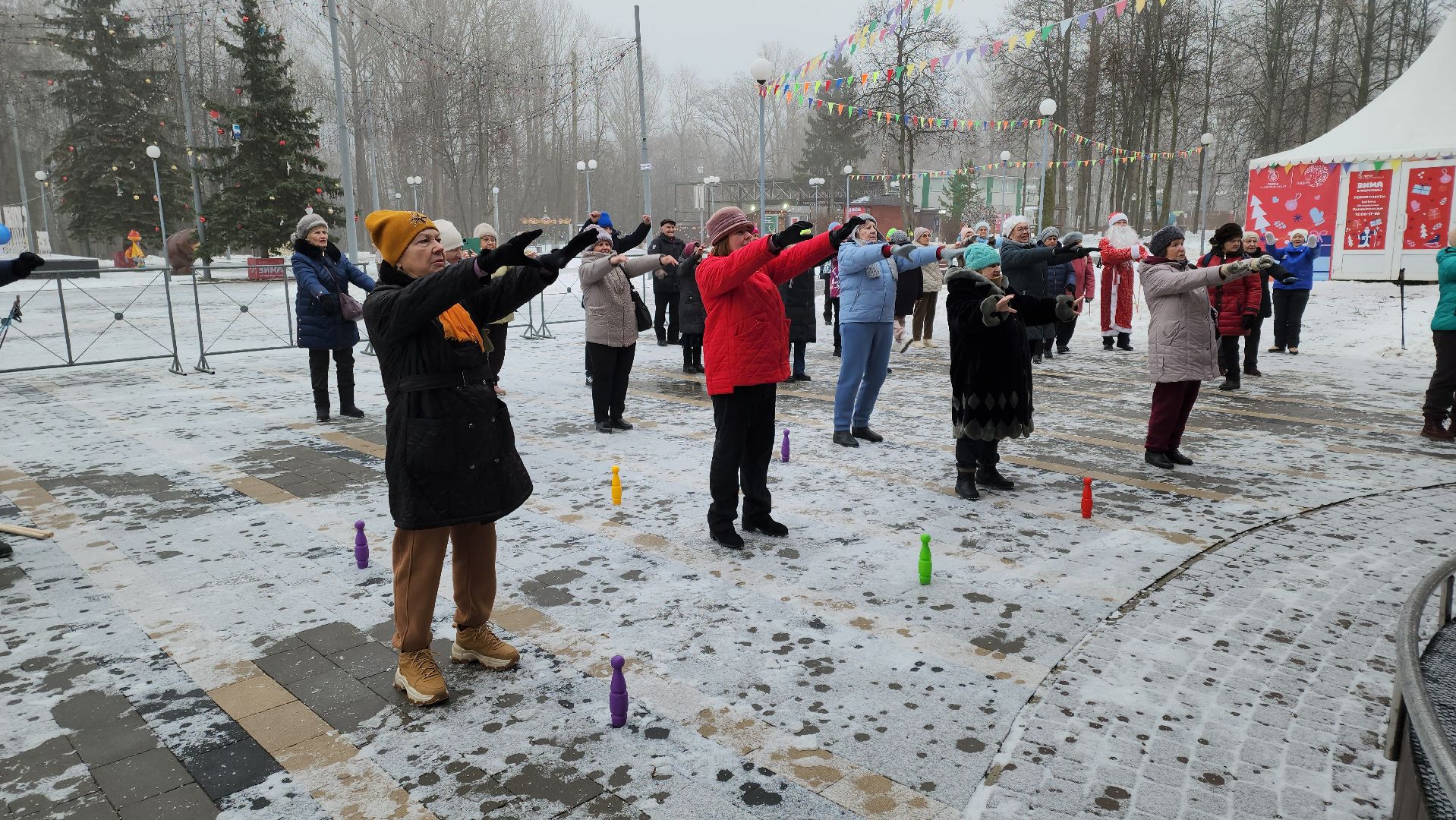 кашира, активное долголетие, новый год, спортивная эстафета, северная ходьба, дыхательная гимнастика,