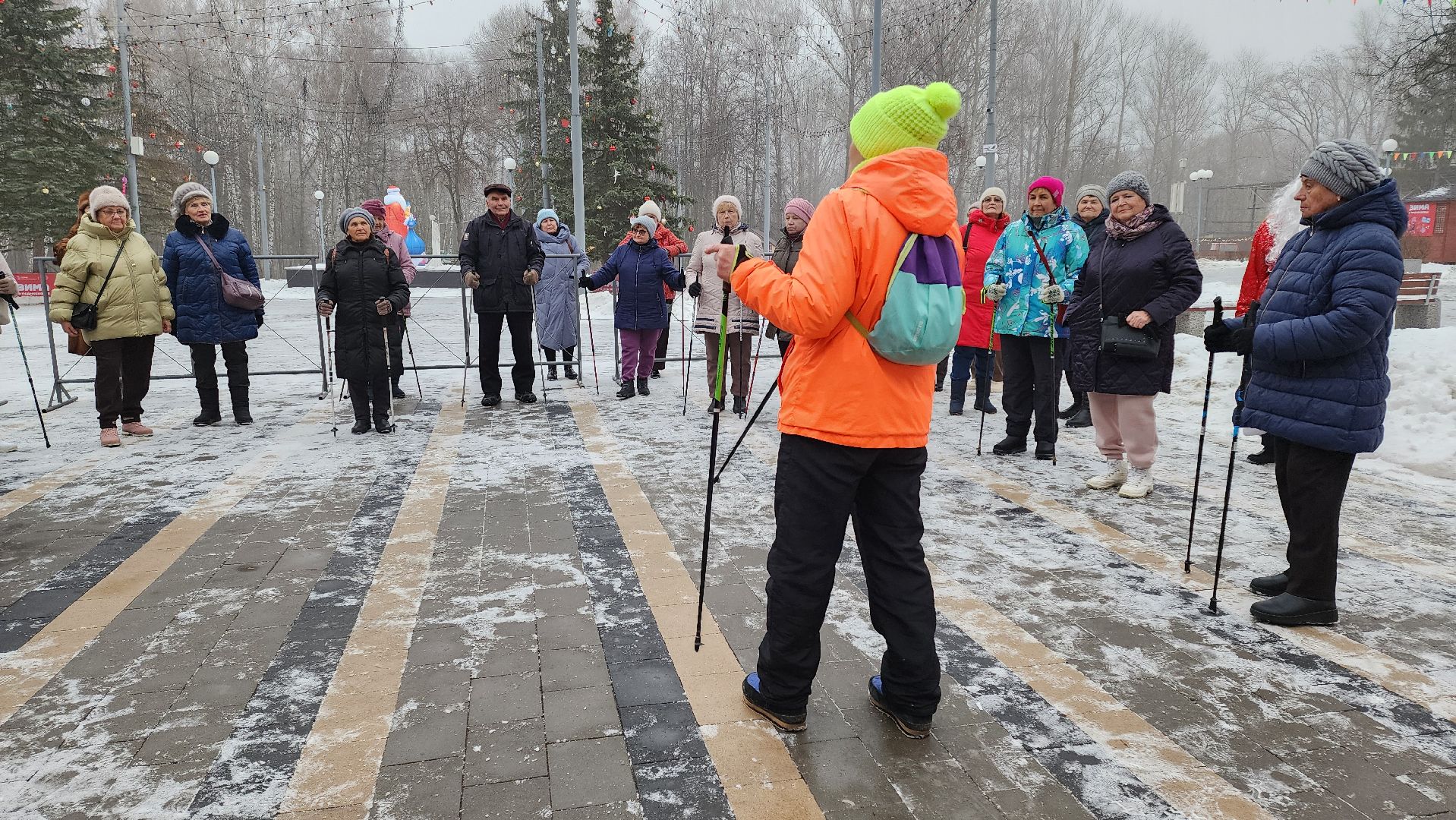кашира, активное долголетие, новый год, спортивная эстафета, северная ходьба, дыхательная гимнастика,