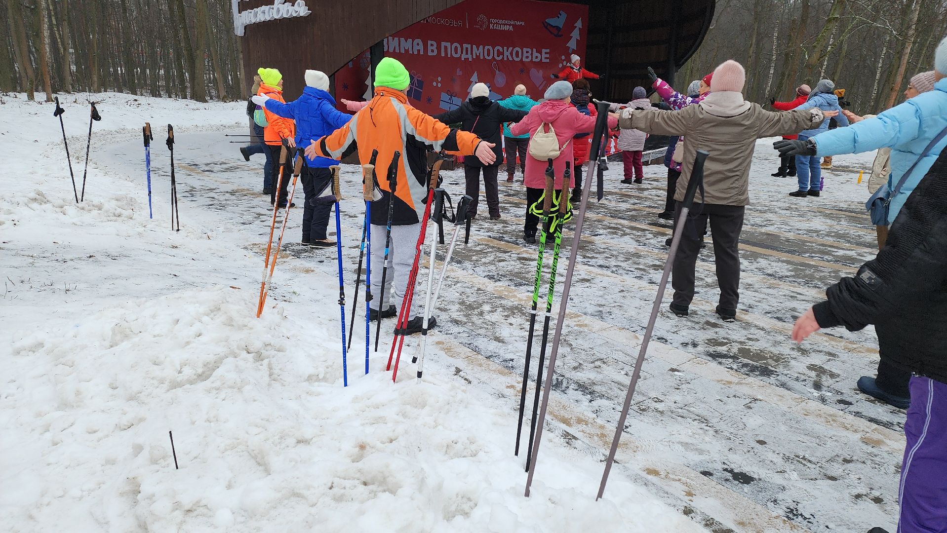 кашира, активное долголетие, новый год, спортивная эстафета, северная ходьба, дыхательная гимнастика,