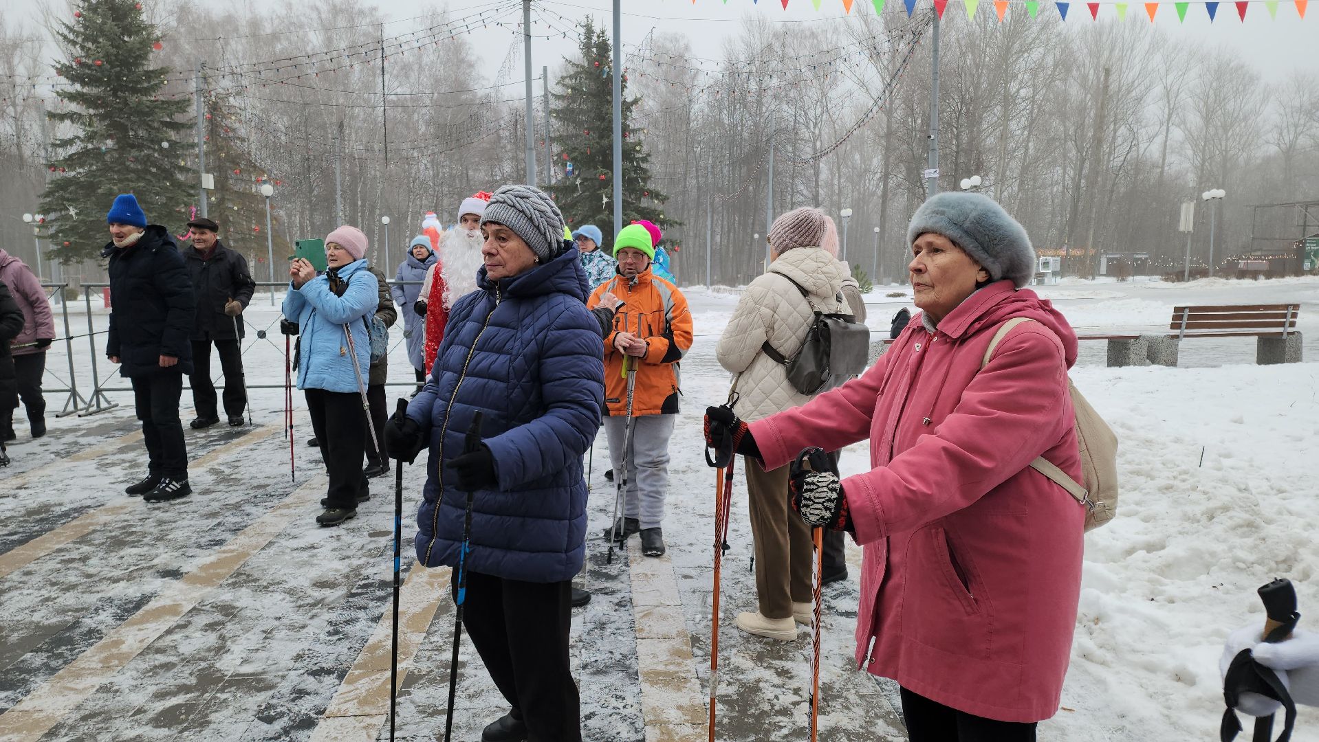 кашира, активное долголетие, новый год, спортивная эстафета, северная ходьба, дыхательная гимнастика,