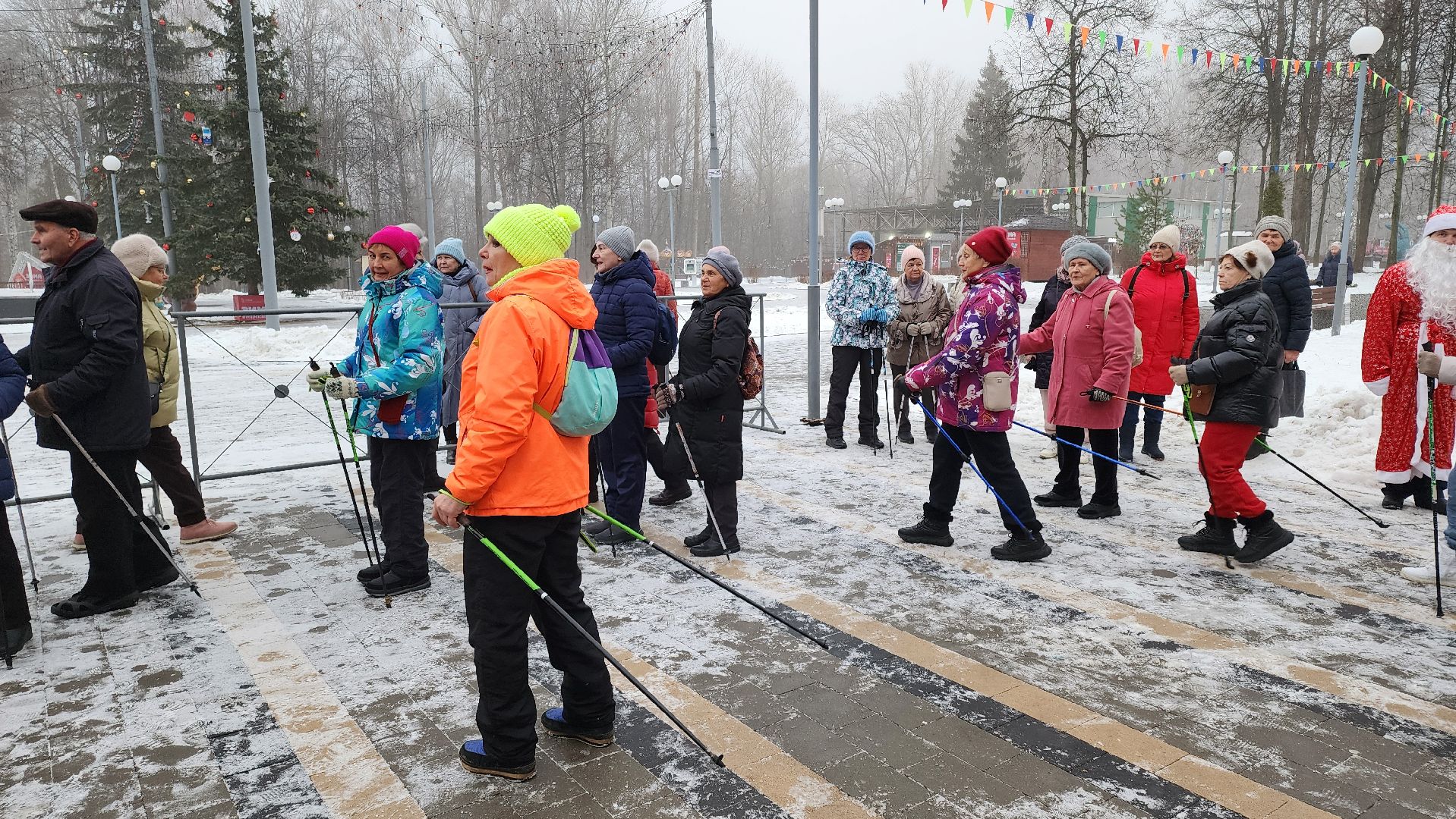 кашира, активное долголетие, новый год, спортивная эстафета, северная ходьба, дыхательная гимнастика,