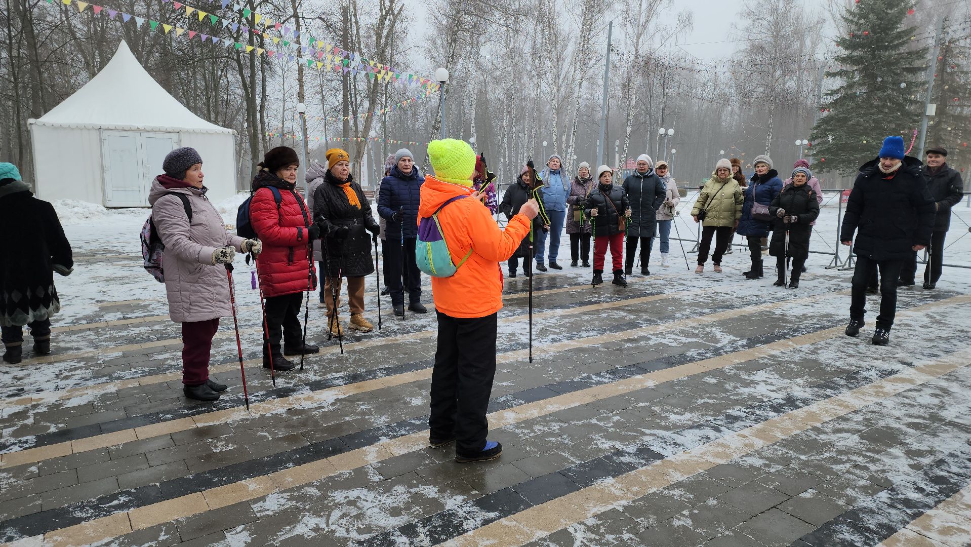 кашира, активное долголетие, новый год, спортивная эстафета, северная ходьба, дыхательная гимнастика,