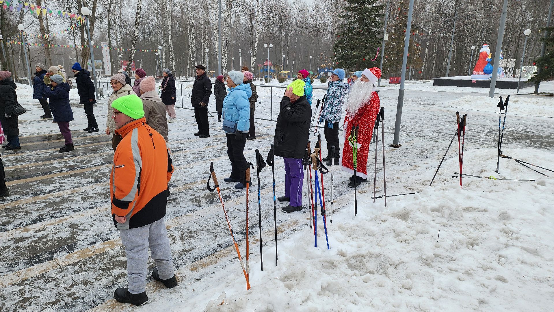 кашира, активное долголетие, новый год, спортивная эстафета, северная ходьба, дыхательная гимнастика,