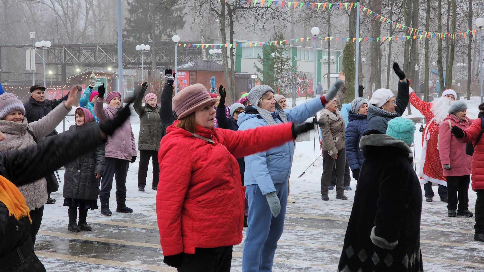 кашира, активное долголетие, новый год, спортивная эстафета, северная ходьба, дыхательная гимнастика,