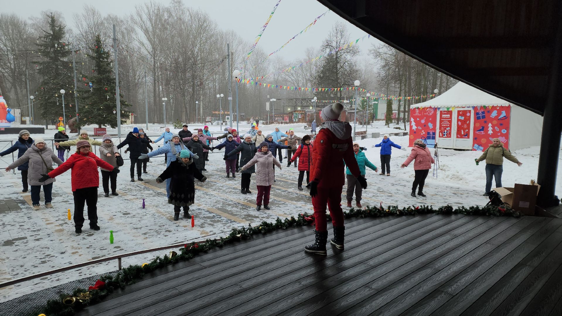 кашира, активное долголетие, новый год, спортивная эстафета, северная ходьба, дыхательная гимнастика,