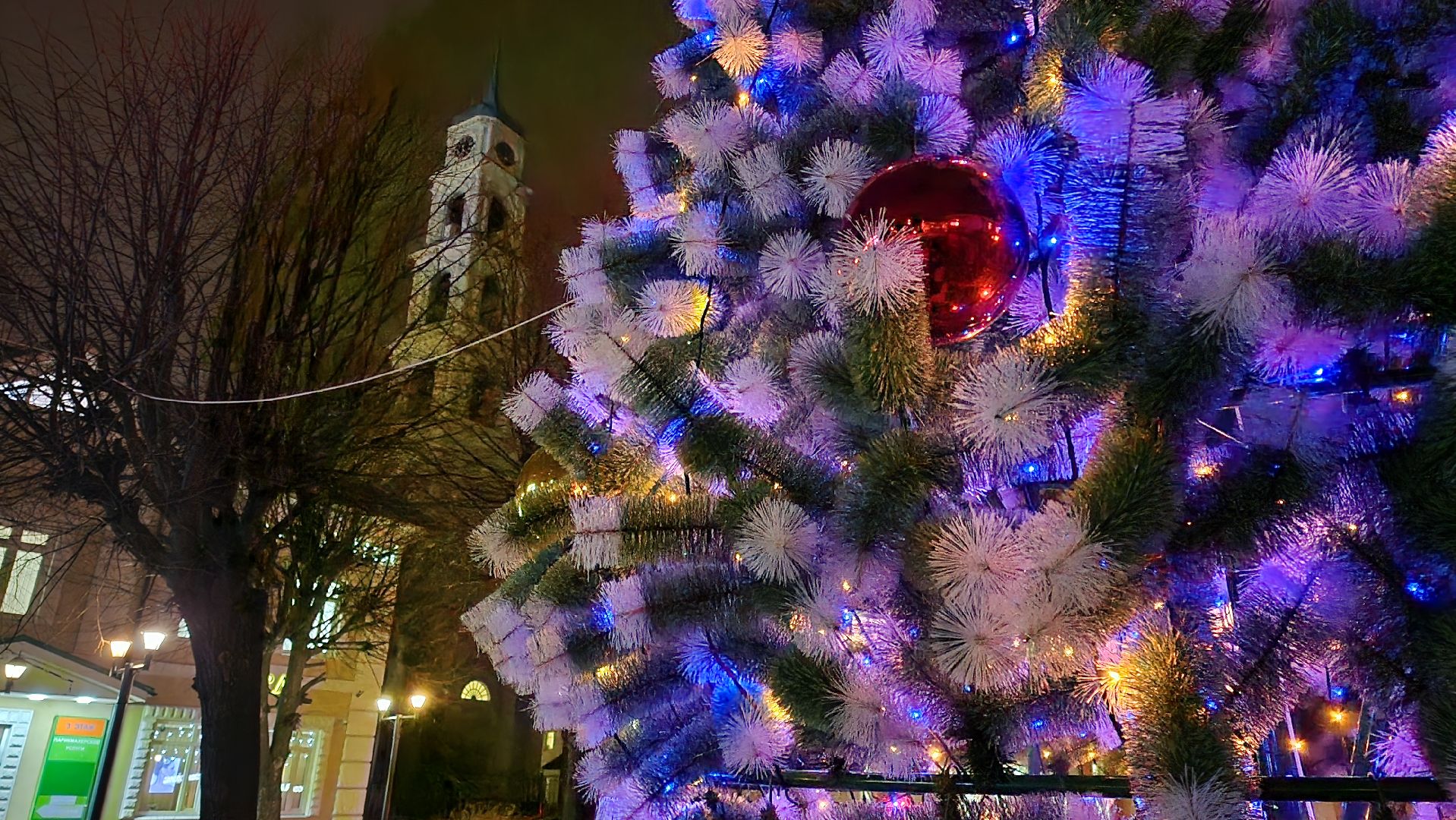 кашира, новый год, украшения к новому году, гирлянды, иллюминация, вертикалки,