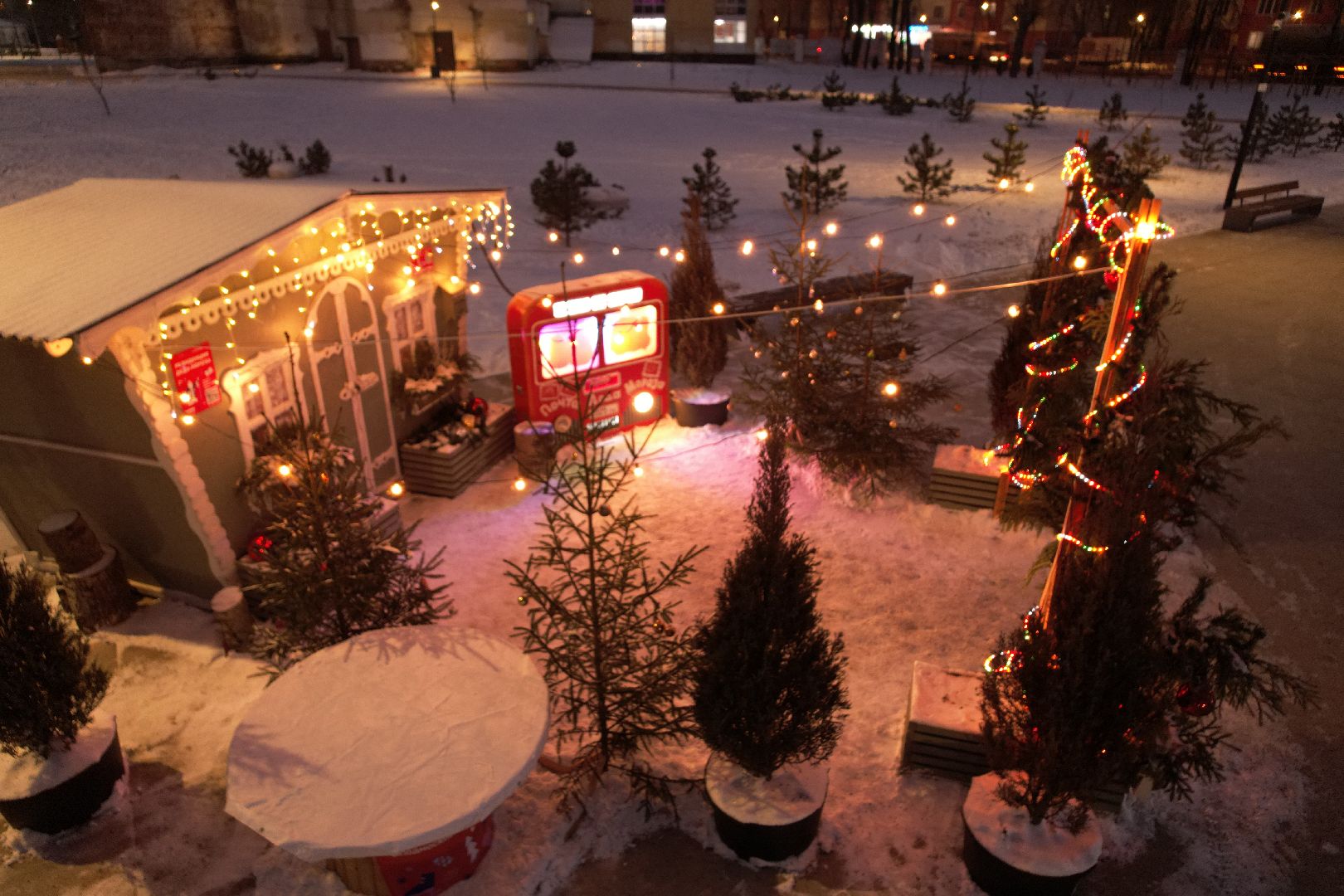видео с коптера, орехово-зуево, ликино-дулево, ёлка, благоустройство, новый год,