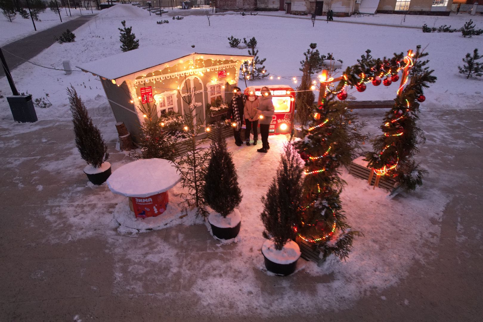 видео с коптера, орехово-зуево, ликино-дулево, ёлка, благоустройство, новый год,