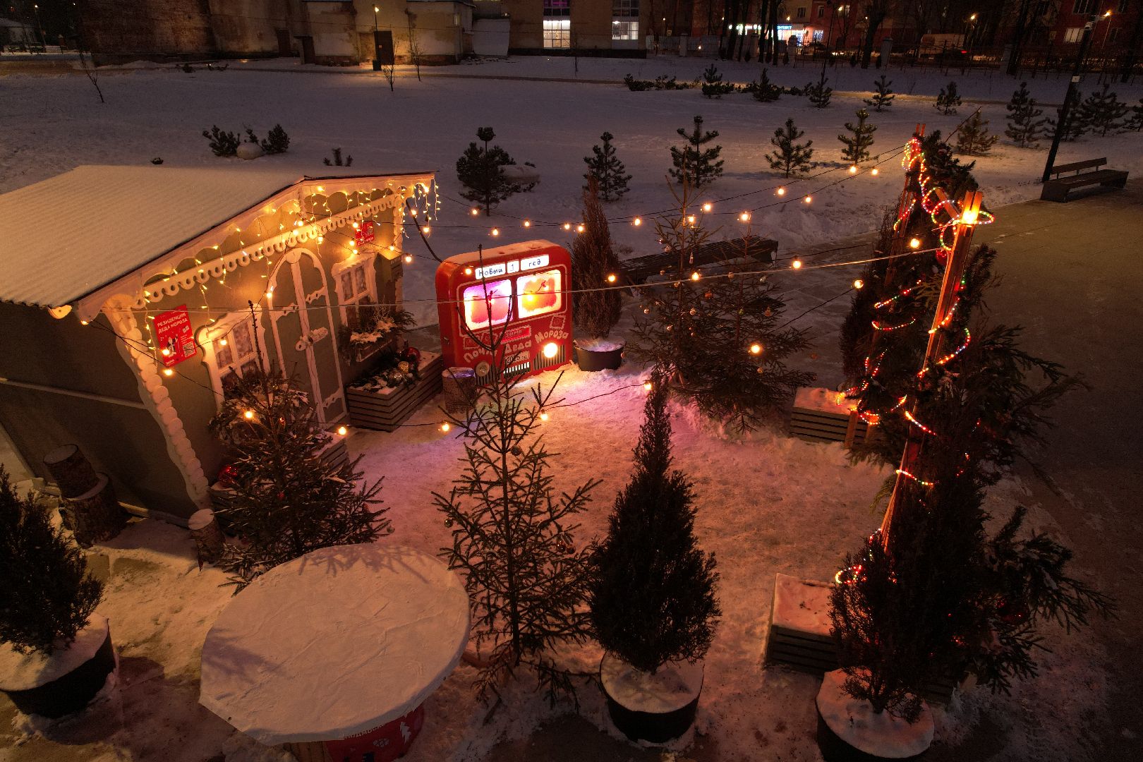 видео с коптера, орехово-зуево, ликино-дулево, ёлка, благоустройство, новый год,
