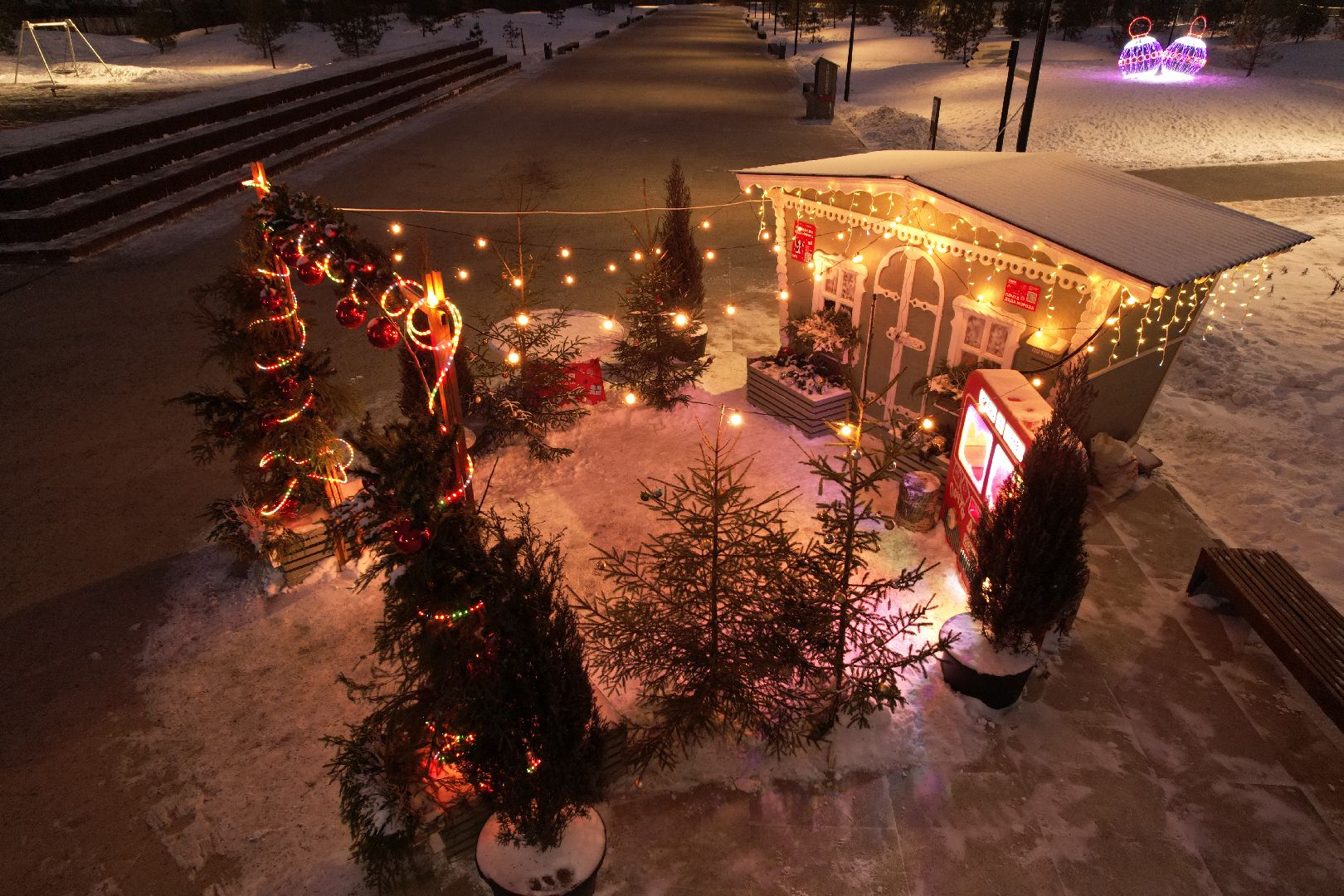 видео с коптера, орехово-зуево, ликино-дулево, ёлка, благоустройство, новый год,